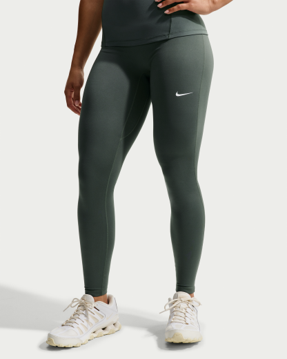 Nike One Seamless Front Women's High-Waisted Full-Length Leggings - Camo Green/White - View 2