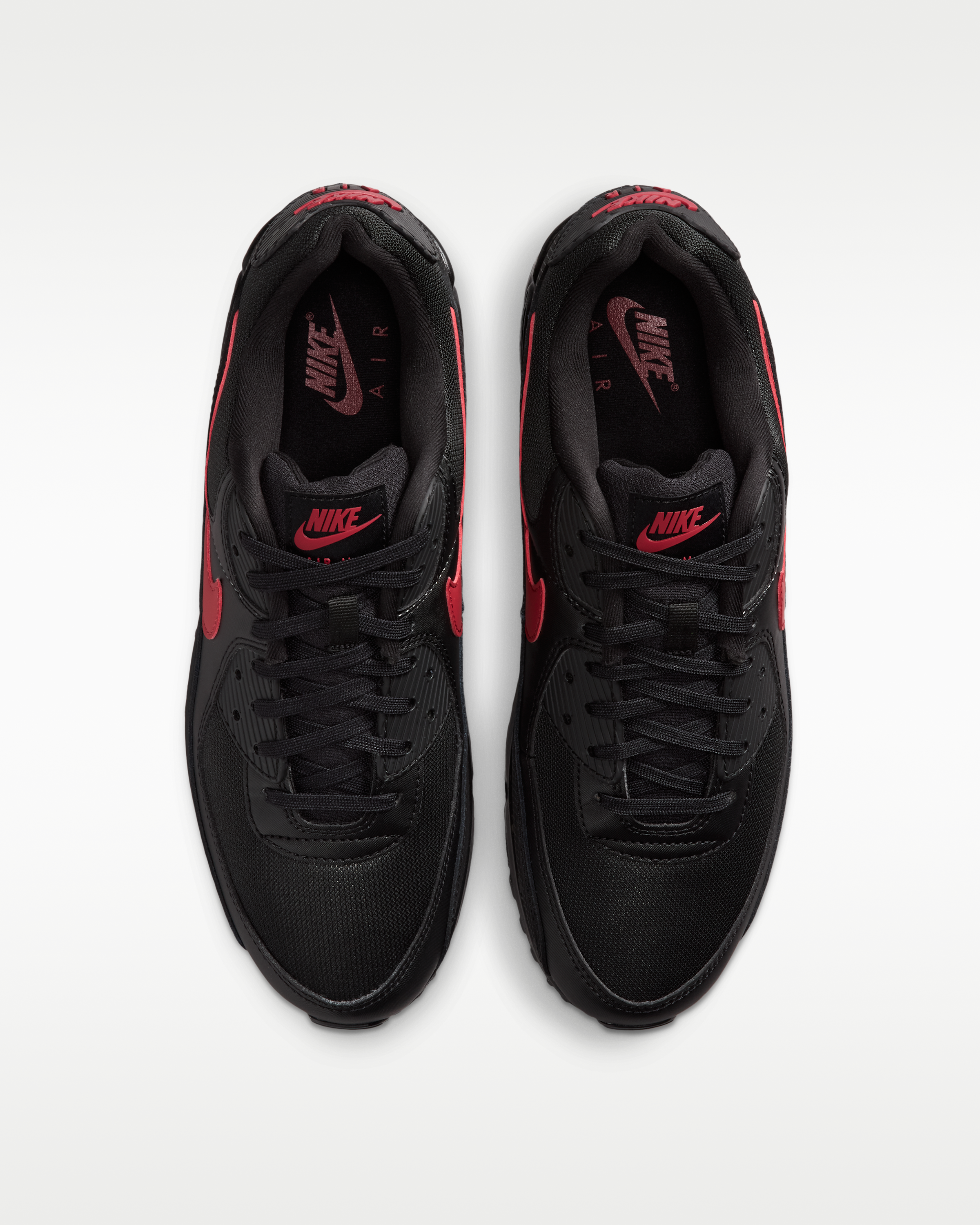Nike Air Max 90 Men's Shoes - Black/Black/Tough Red - View 4