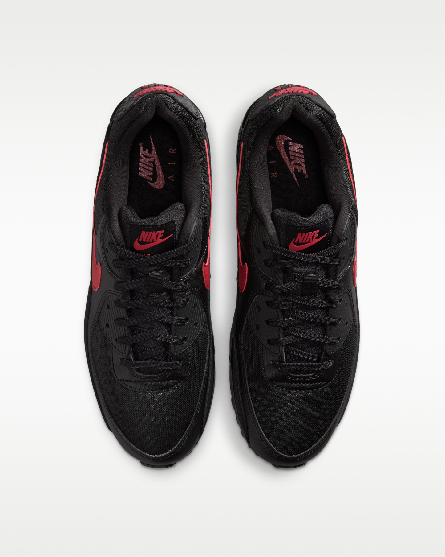 Nike Air Max 90 Men's Shoes - Black/Black/Tough Red - View 4