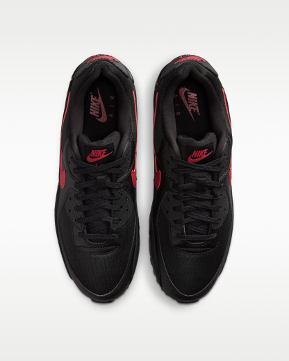 Nike Air Max 90 Men's Shoes - Black/Black/Tough Red - View 4