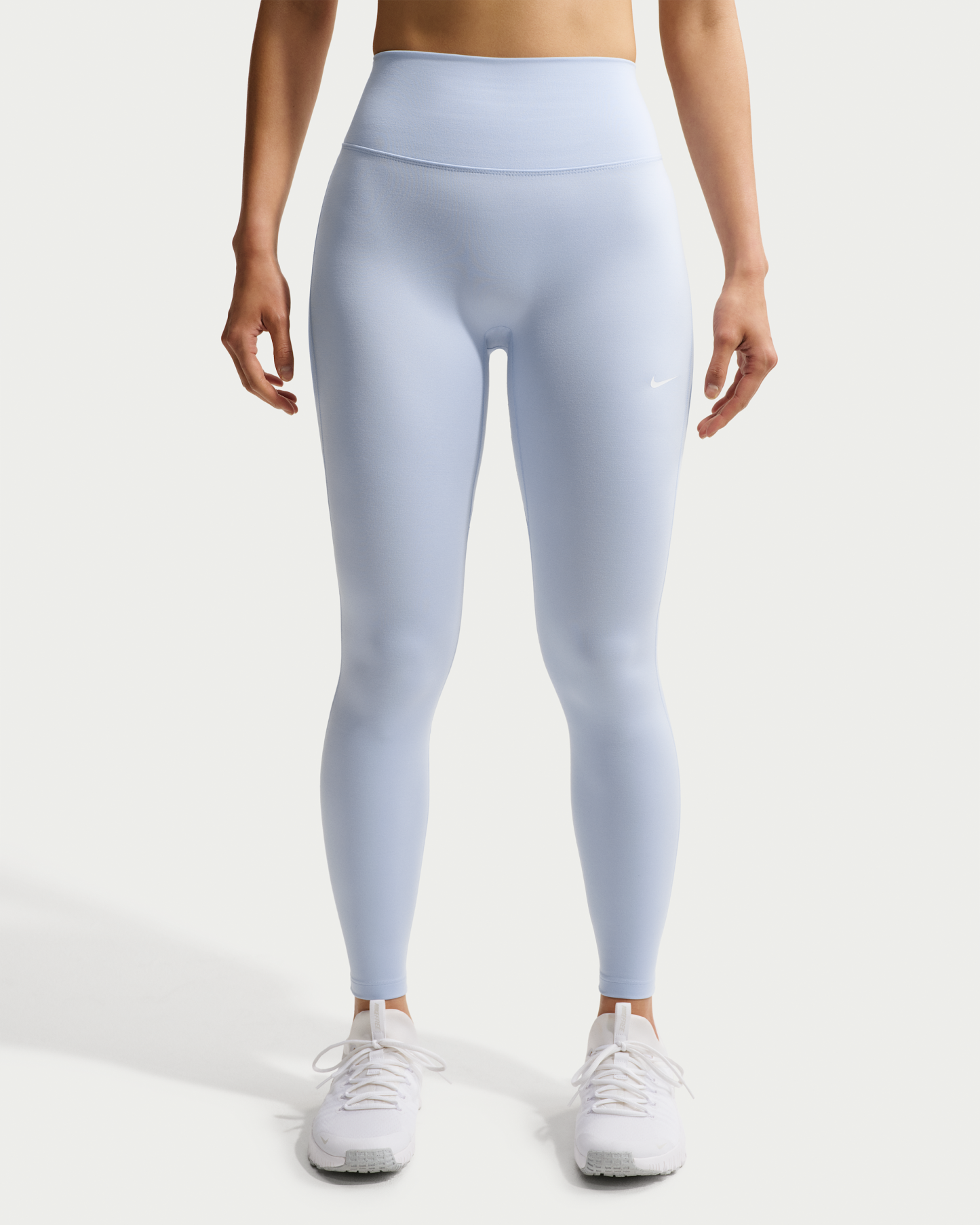 Nike One Seamless Front Women's High-Waisted Full-Length Leggings - Hydrogen Blue/White - View 2