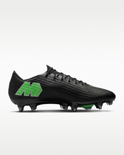 Nike Mercurial Superfly 11 Elite Soft-Ground Low-Top Football Boots - Black/Black/Illusion Green - View 3