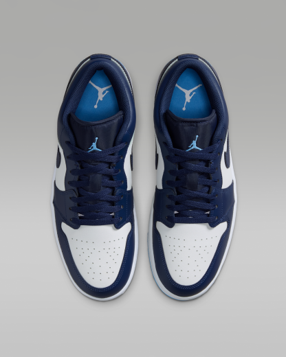 Air Jordan 1 Low Men's Shoes - Midnight Navy/White/University Blue - View 4