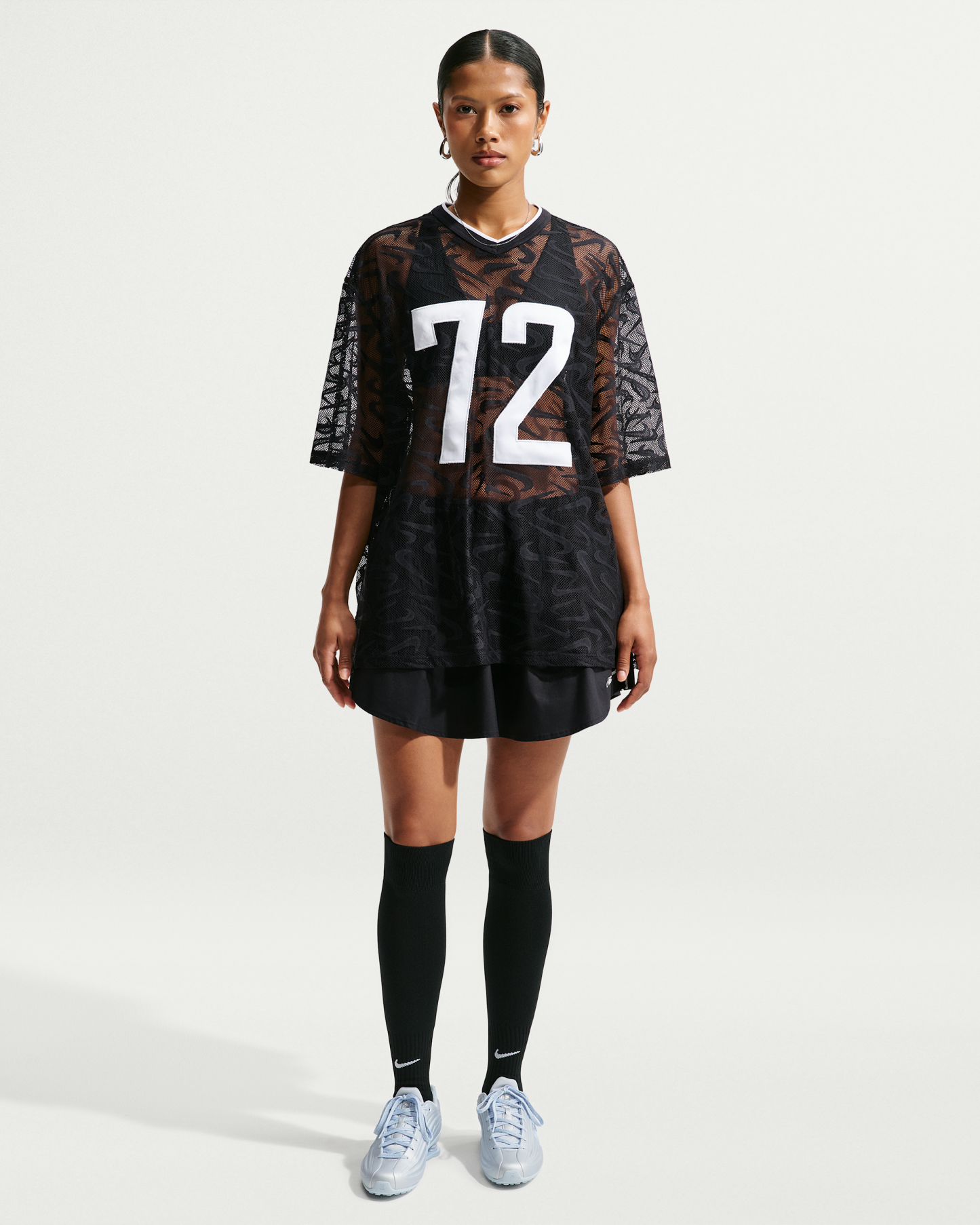 Nike Sportswear Chill Lace Women's Oversized Jersey - Black/White/White - View 4