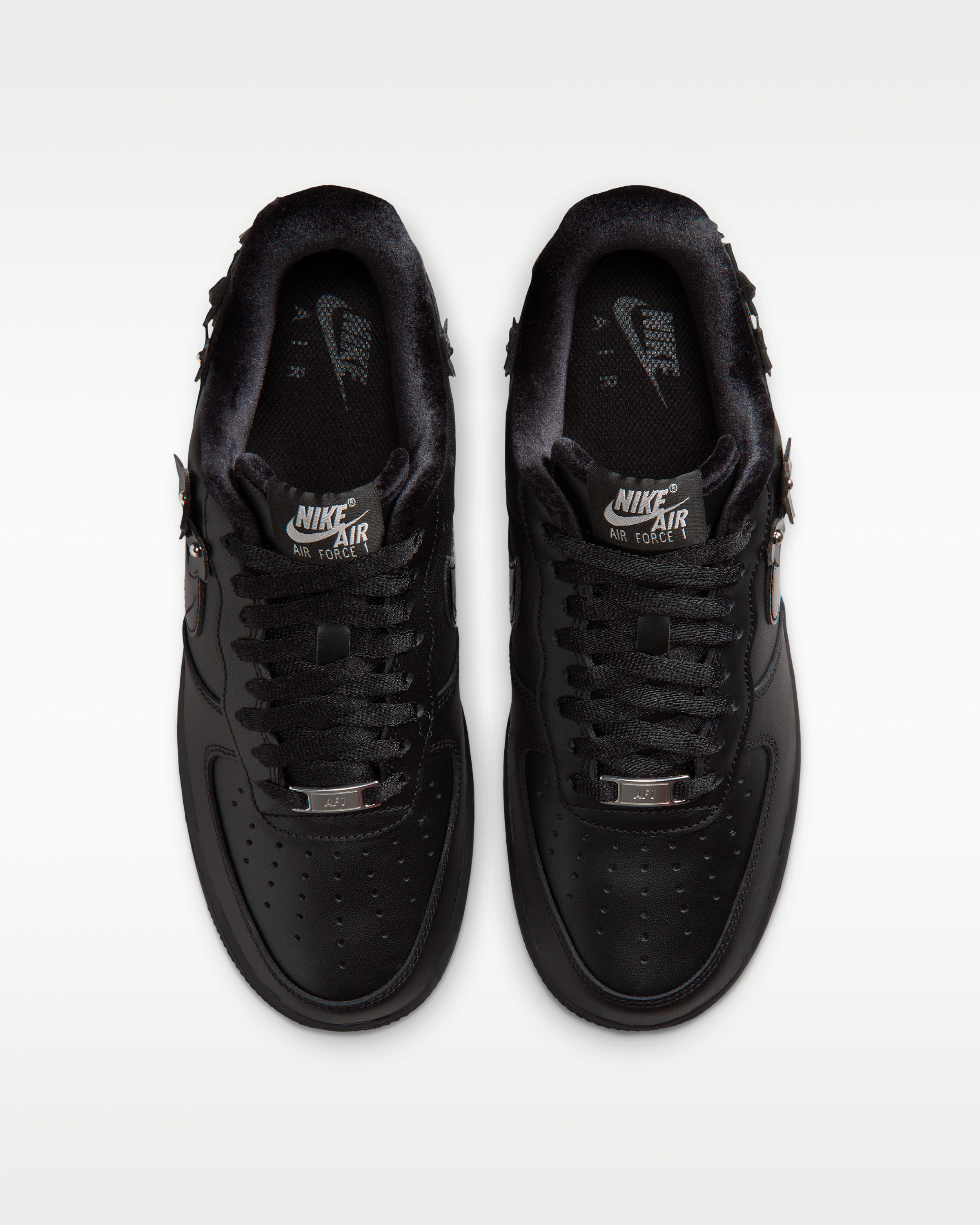 Nike Air Force 1 '07 'Florette' Women's Shoes - Black/Off-Noir/Metallic Silver/Black - View 4