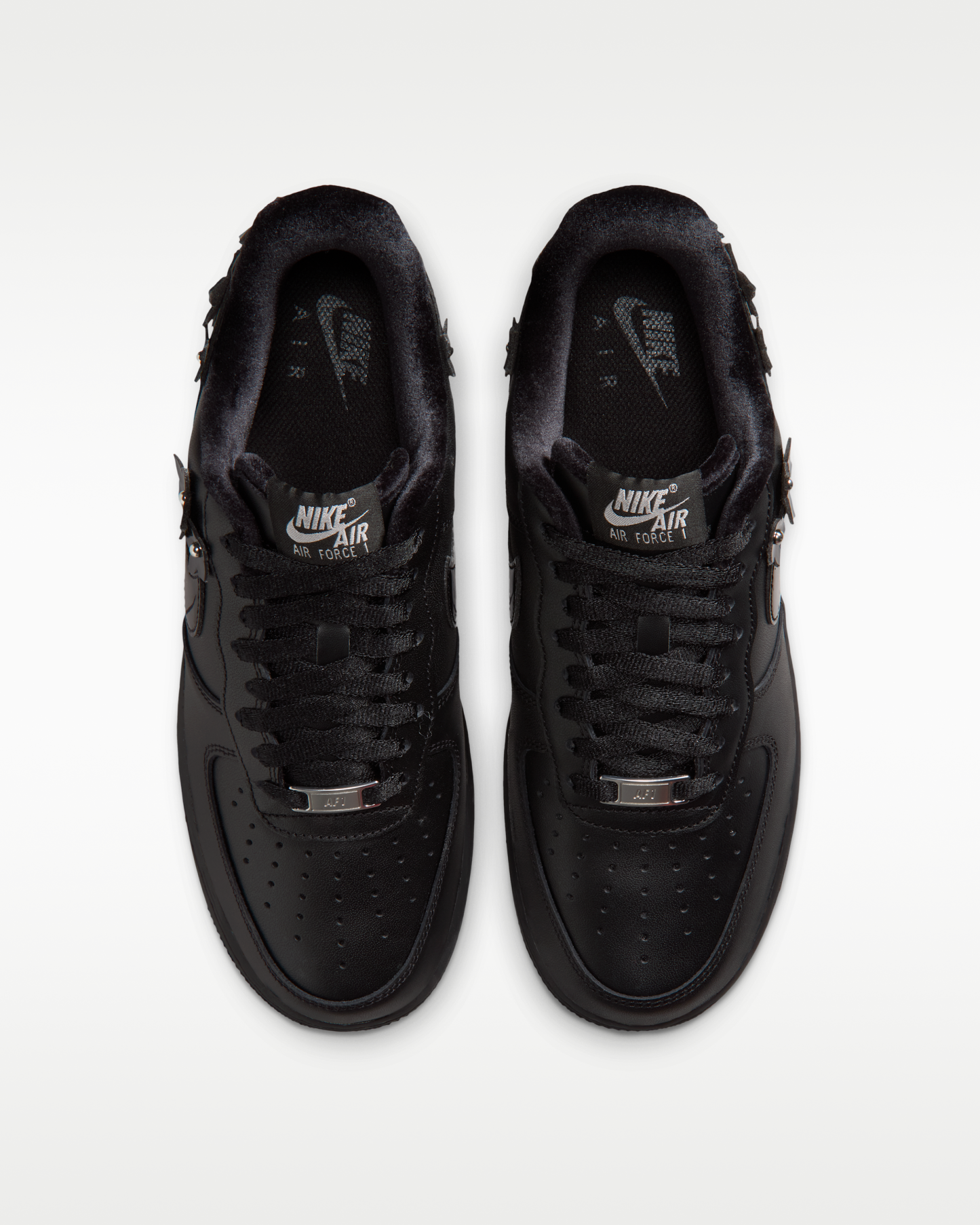Nike Air Force 1 '07 'Florette' Women's Shoes - Black/Off-Noir/Metallic Silver/Black - View 4