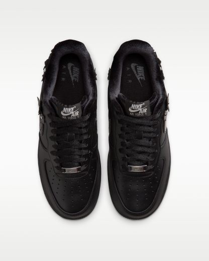 Nike Air Force 1 '07 'Florette' Women's Shoes - Black/Off-Noir/Metallic Silver/Black - View 4