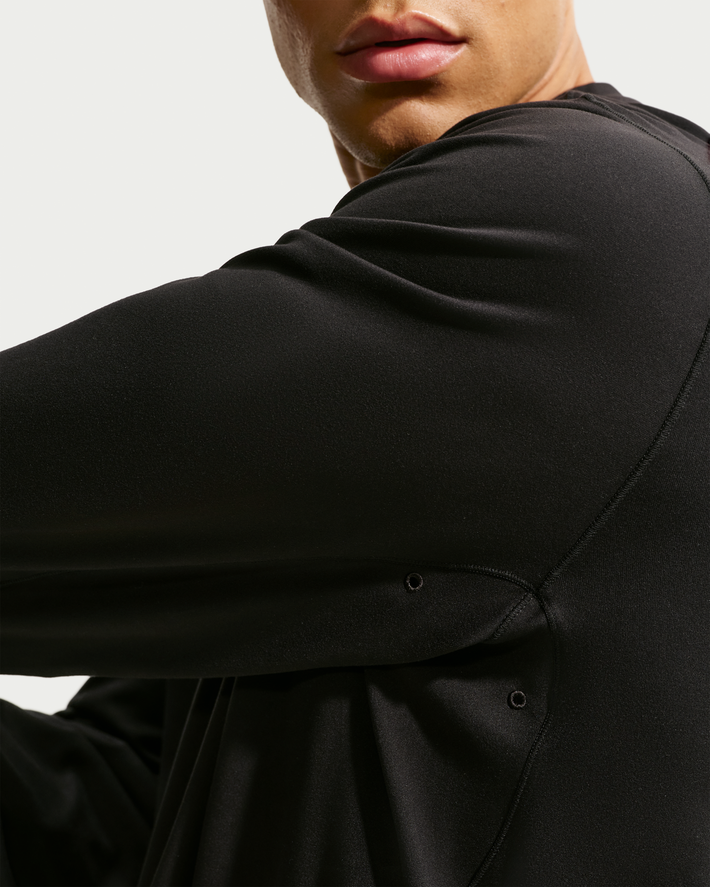Nike Primary NanoKnit Men's Dri-FIT UV Protection Long-Sleeve Performance Top - Black/Black - View 6