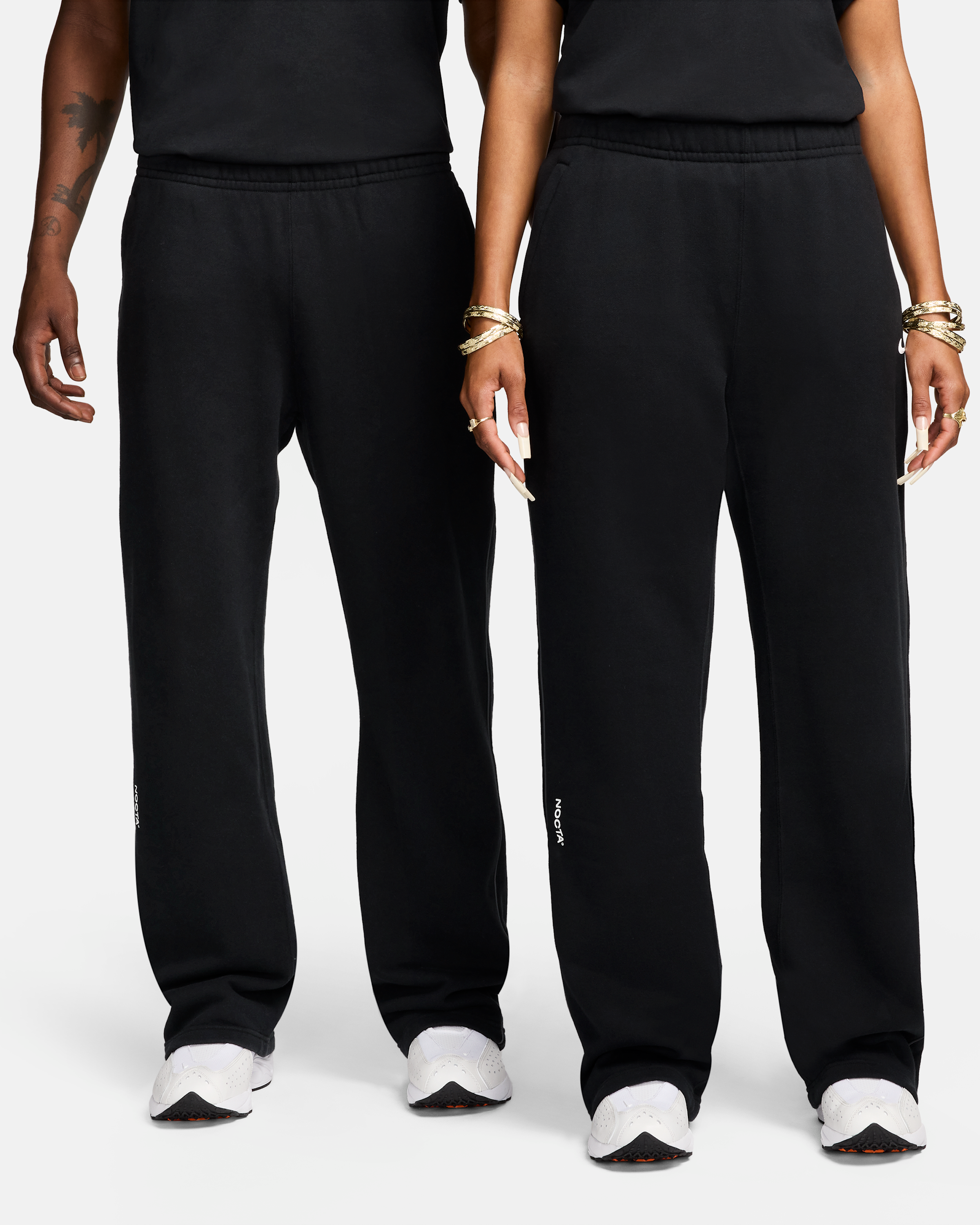 NOCTA NOCTA Fleece CS Open-Hem Tracksuit Bottoms - Black/Black/White - View 1
