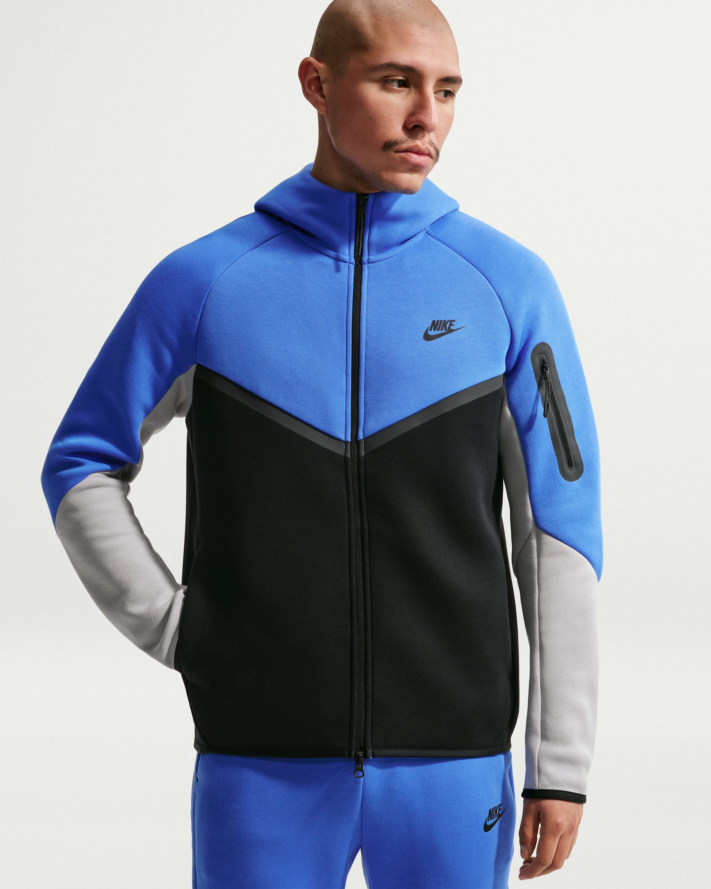 Nike Tech Men's Fleece Windrunner Full-Zip Jacket - Blue Crystal/Black/Light Smoke Grey/Black - View 1