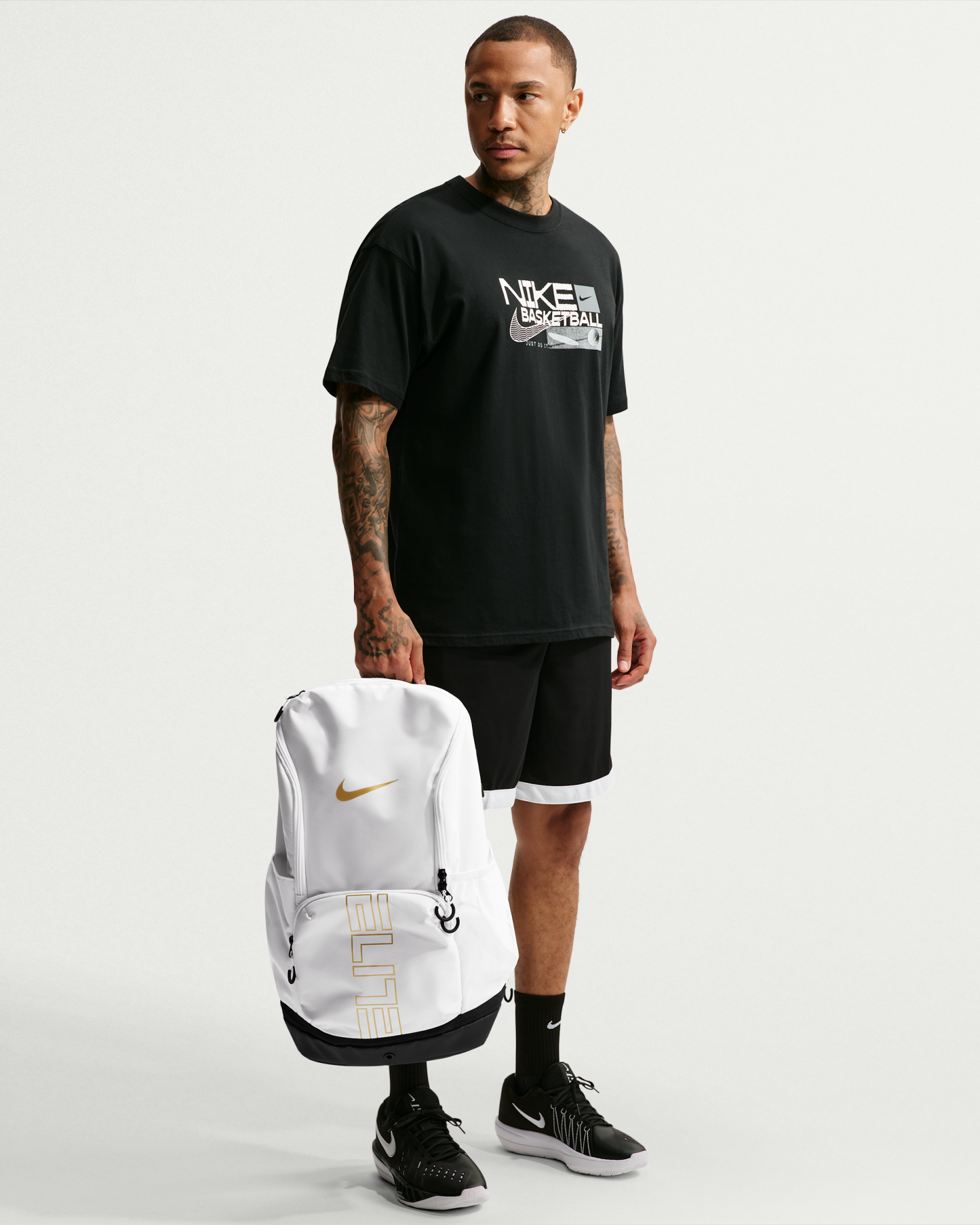 Nike Varsity Elite Backpack (32L) - White/Black/Metallic Gold - View 14