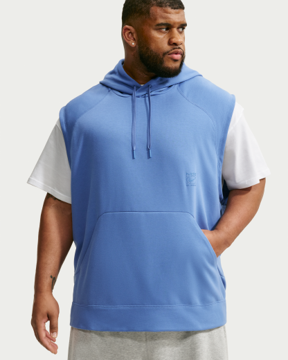 Nike N.A.C. Men's Dri-FIT Fleece Sleeveless Training Hoodie - Indigo Storm/Indigo Storm - View 7
