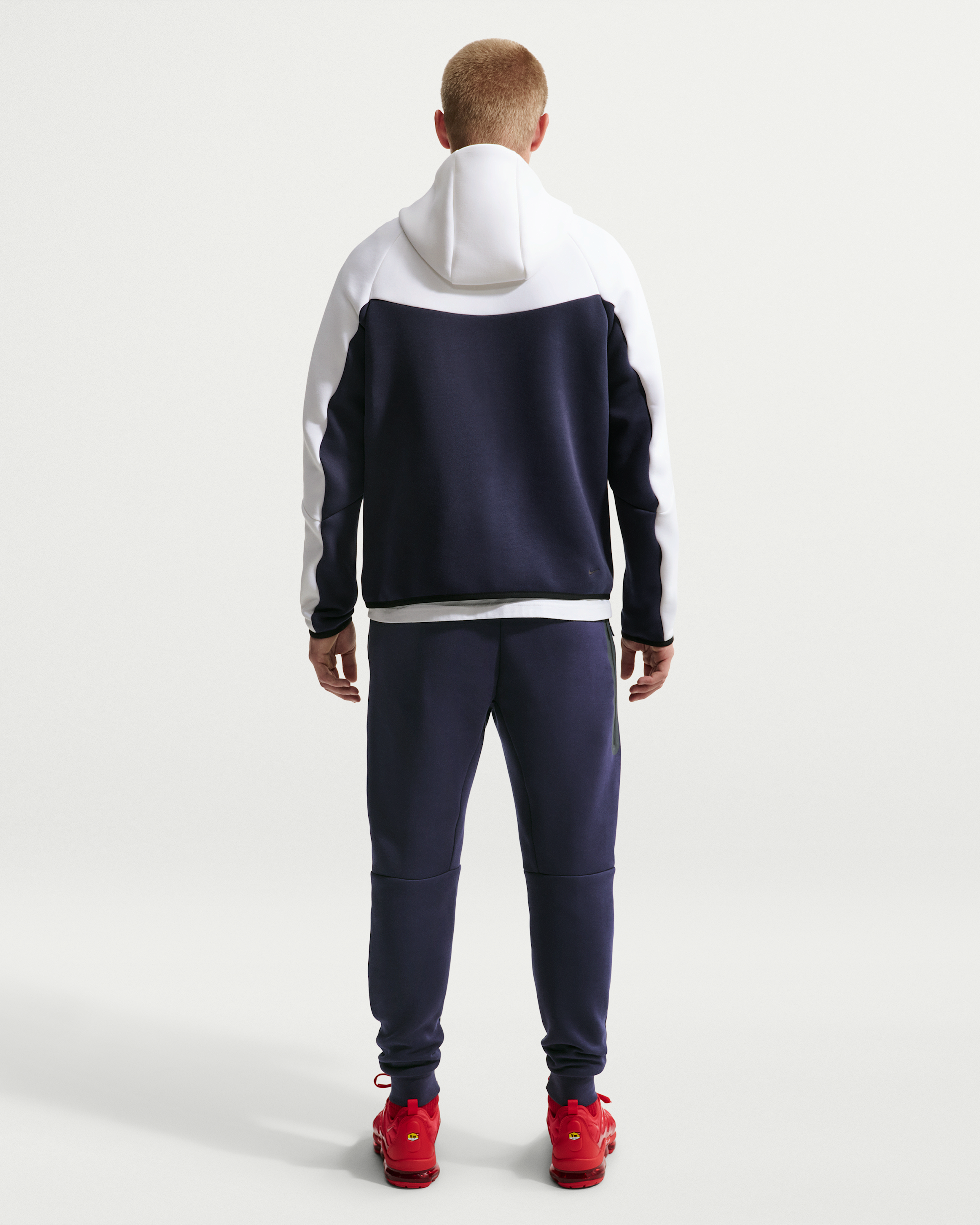 Nike Tech Men's Fleece Windrunner Full-Zip Jacket - White/Obsidian/Speed Red - View 5