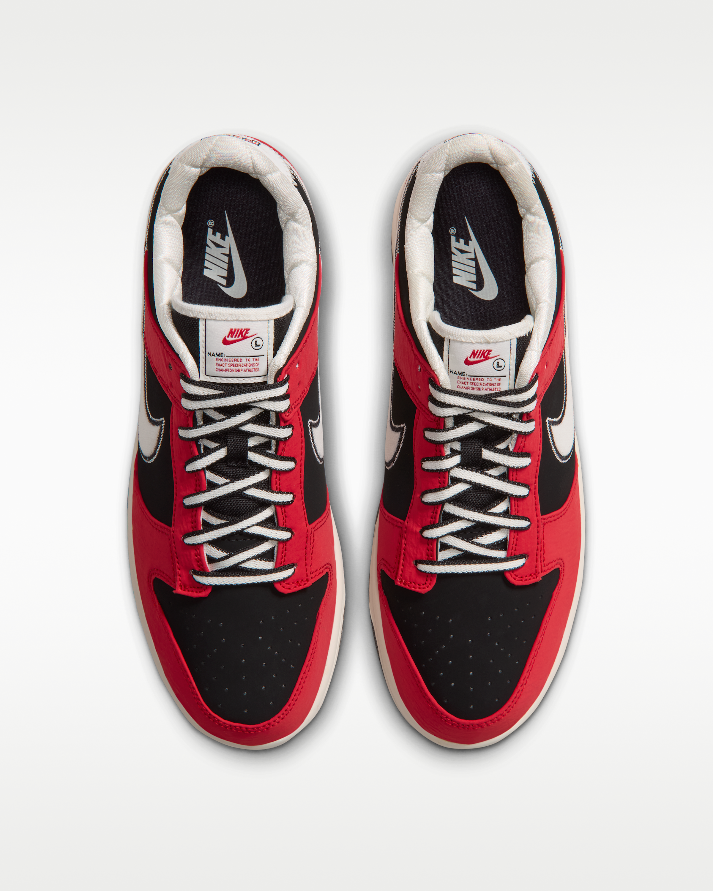 Nike Dunk Low Retro Men's Shoes - Black/University Red/Sail - View 4