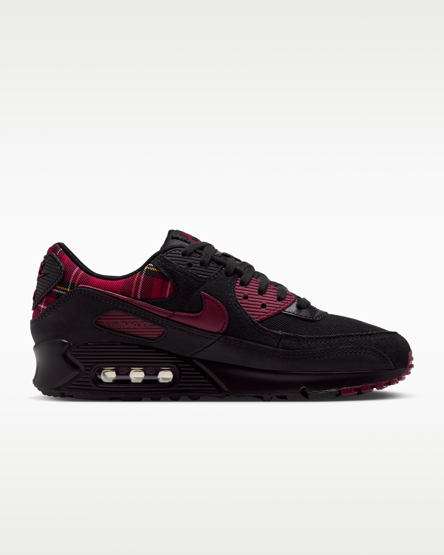 Nike Air Max 90 'Check' Women's Shoes - Black/Tough Red/Yellow Ochre/Team Red - View 3