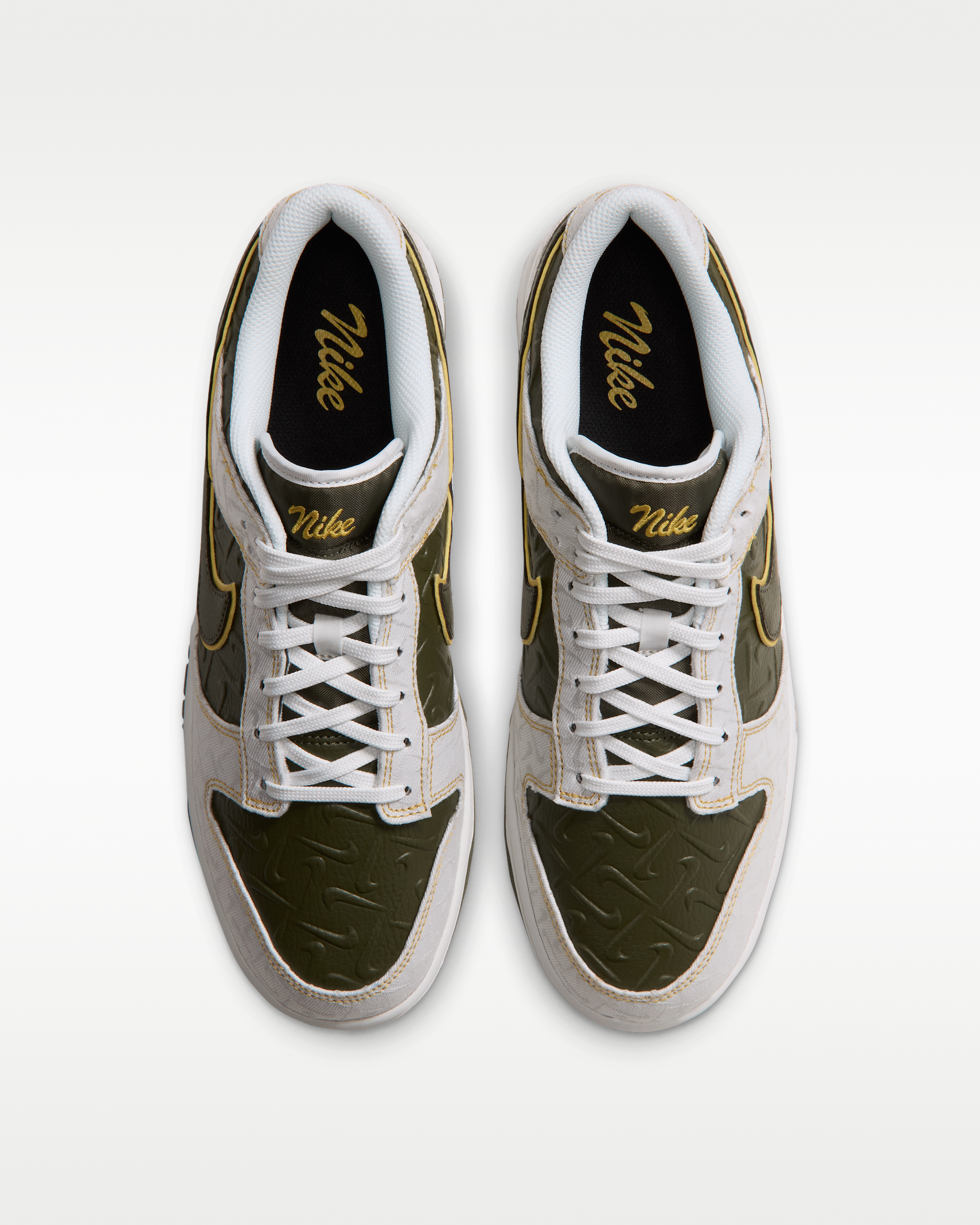 Nike Dunk Low Retro Men's Shoes - Summit White/Yellow Ochre/Cargo Khaki - View 4