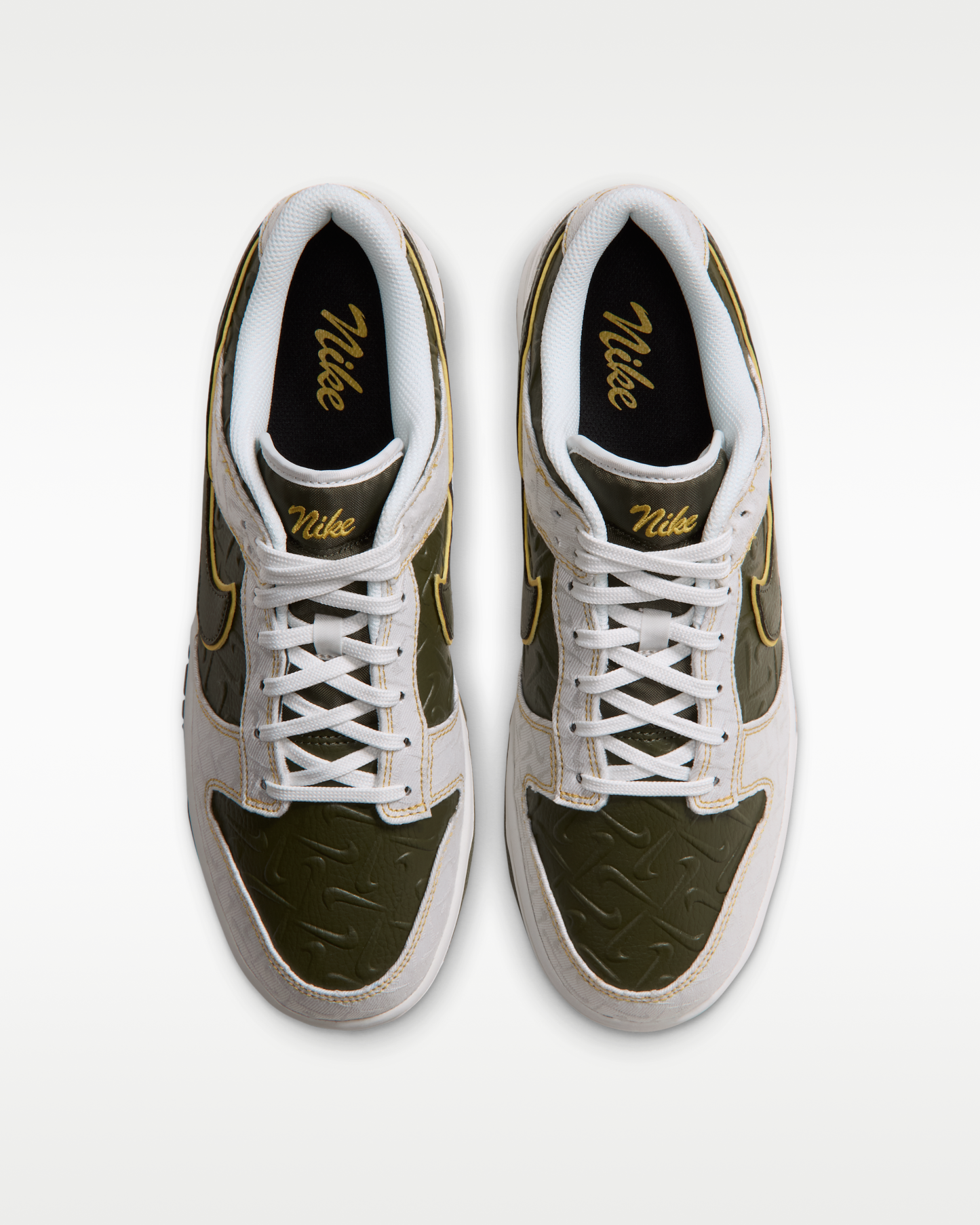 Nike Dunk Low Retro Men's Shoes - Summit White/Yellow Ochre/Cargo Khaki - View 4