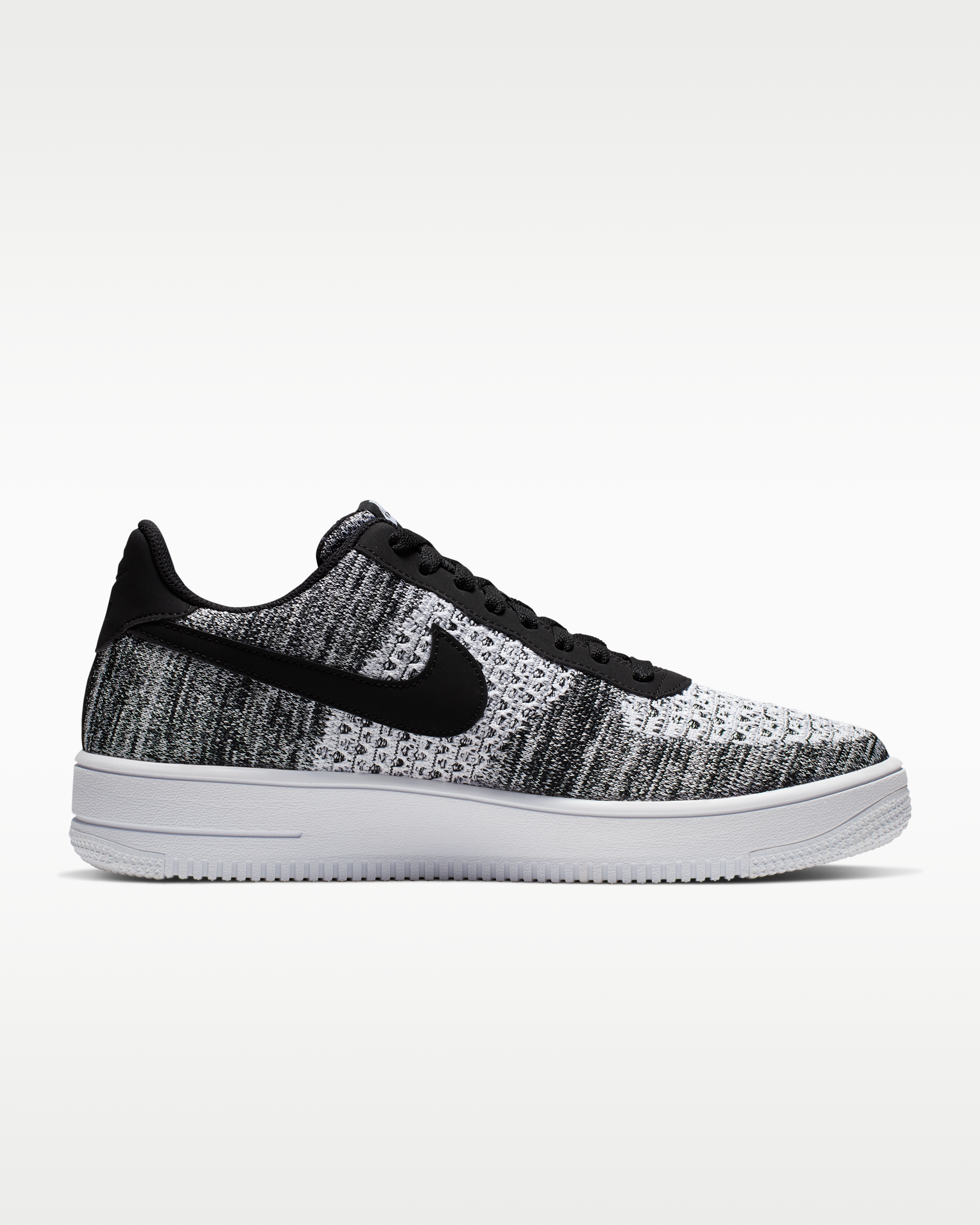 Nike Air Force 1 Flyknit 2.0 Shoes - Black/Black/White/Pure Platinum - View 3