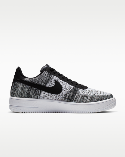 Nike Air Force 1 Flyknit 2.0 Shoes - Black/Black/White/Pure Platinum - View 3