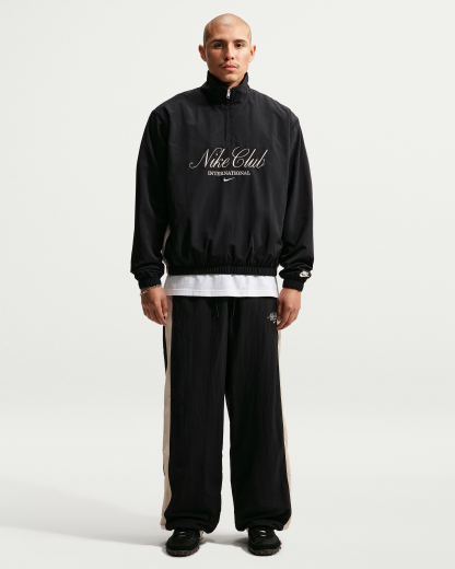 Nike Club Men's 1/2-Zip Jacket - Black/Sand Drift/Sand Drift - View 4