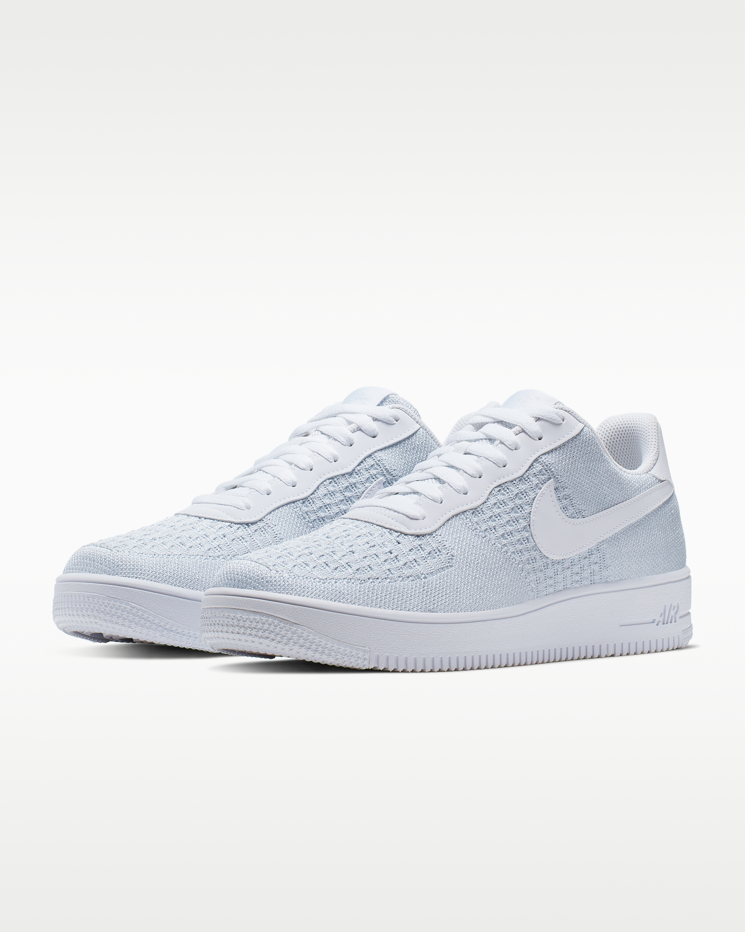 Nike Air Force 1 Flyknit 2.0 Shoes - White/Pure Platinum/White/Pure Platinum - View 5