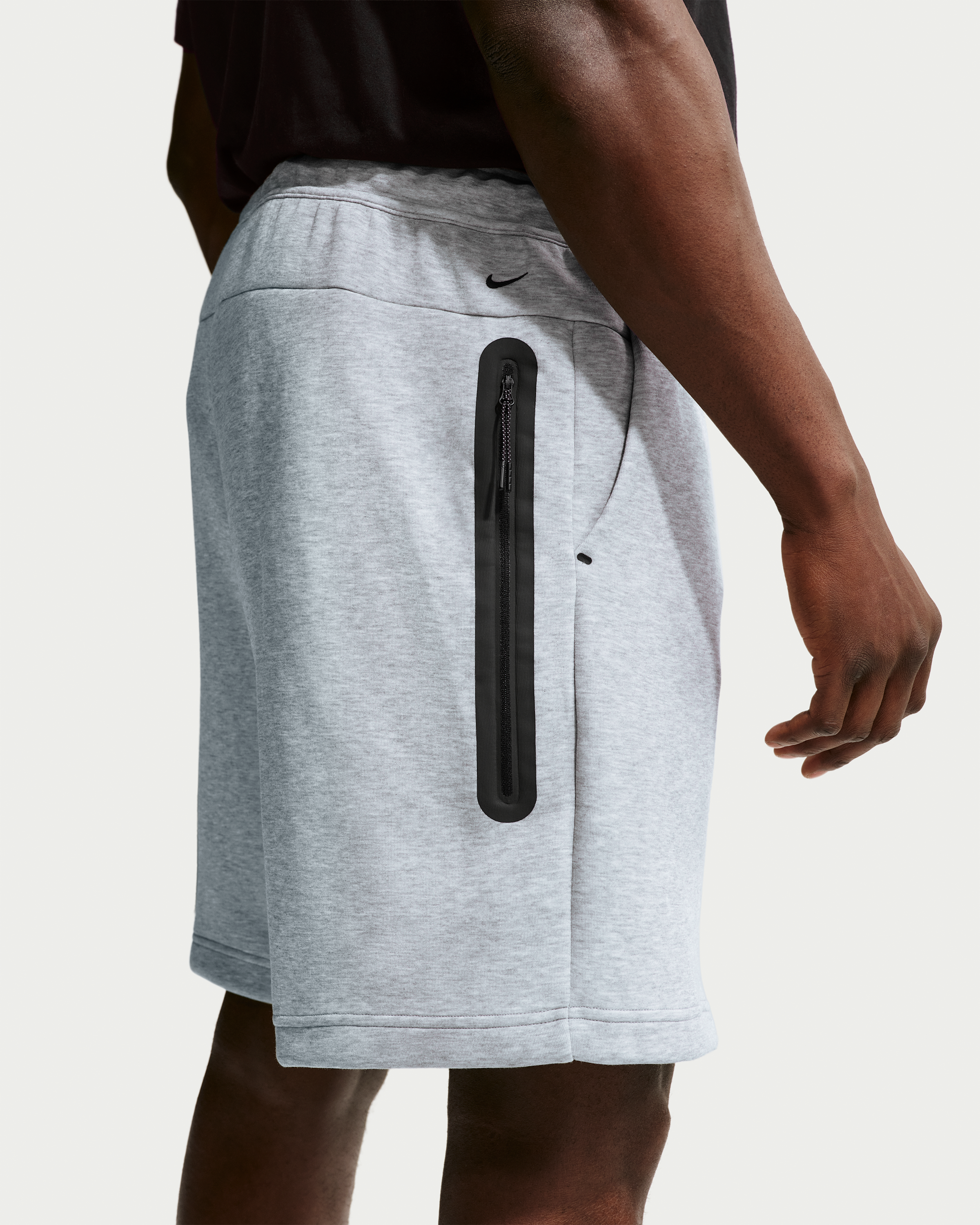 Nike Tech Men's Fleece Shorts - Dark Grey Heather/Black - View 8