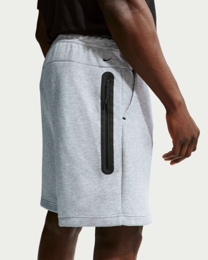 Nike Tech Men's Fleece Shorts - Dark Grey Heather/Black - View 8