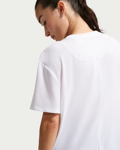 Nike One Relaxed Women's Dri-FIT Short-Sleeve Top - White/Black - View 2