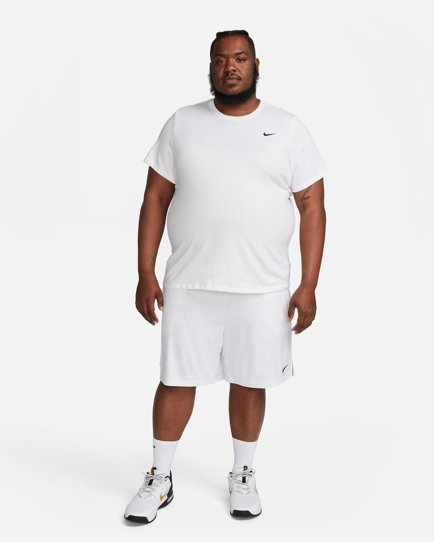 Nike Dri-FIT Men's Fitness T-Shirt - White/Black - View 10