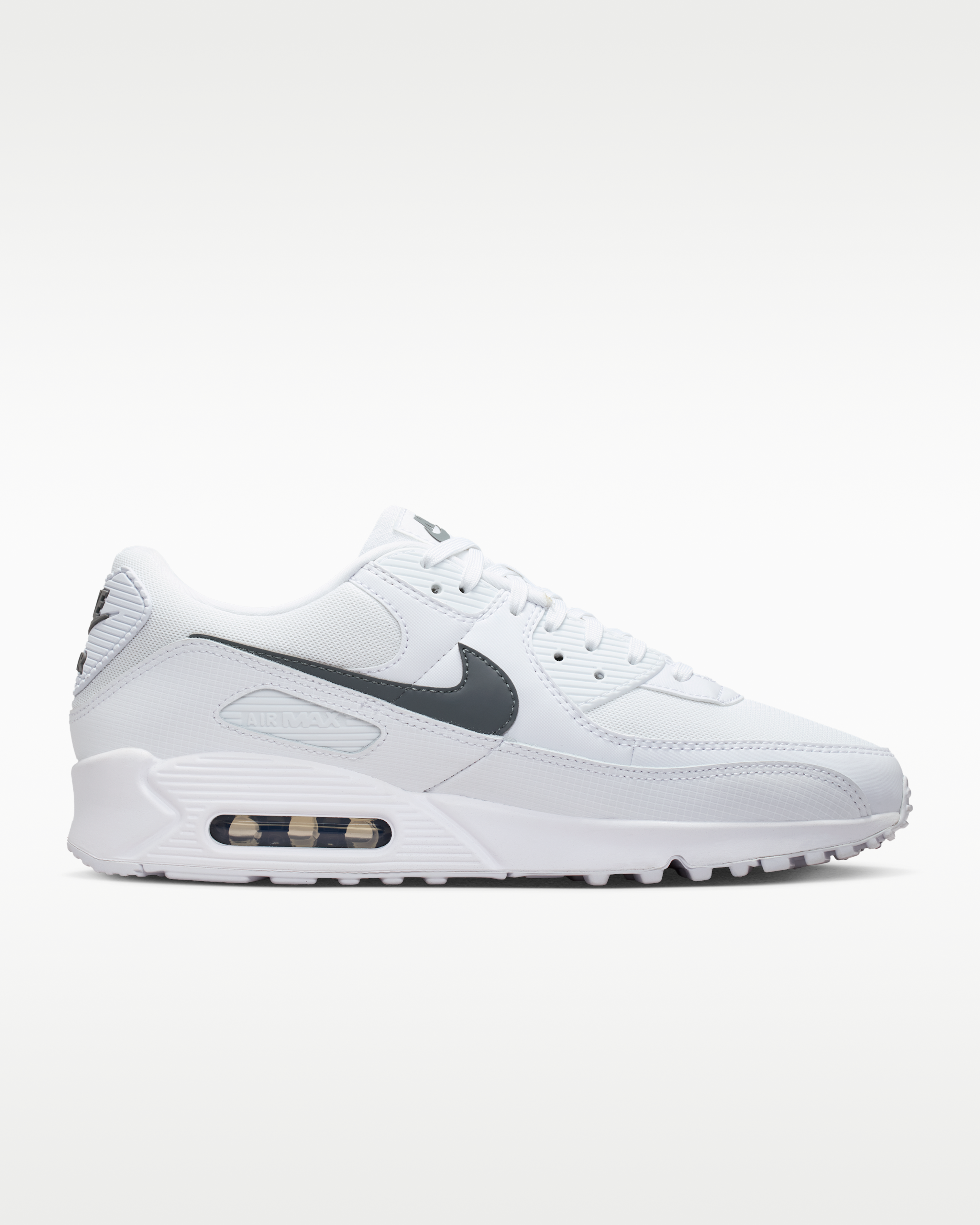 Nike Air Max 90 Men's Shoes - White/White/Smoke Grey - View 3