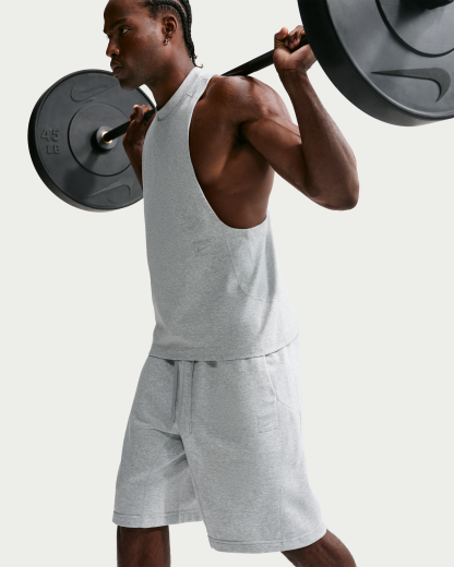 Nike N.A.C. Men's Dri-FIT Fleece Training Shorts - Light Smoke Grey/Heather/Light Smoke Grey - View 4
