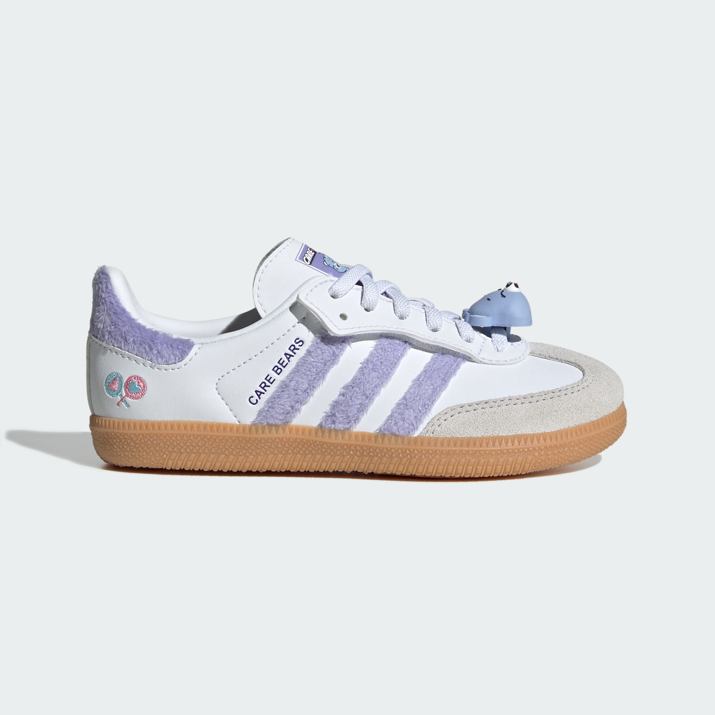 adidas ADIDAS CARE BEARS SAMBA OG COMFORT CLOSURE ELASTIC LACE SHOES - Light Purple / Cloud White / Blue Dawn - View 2