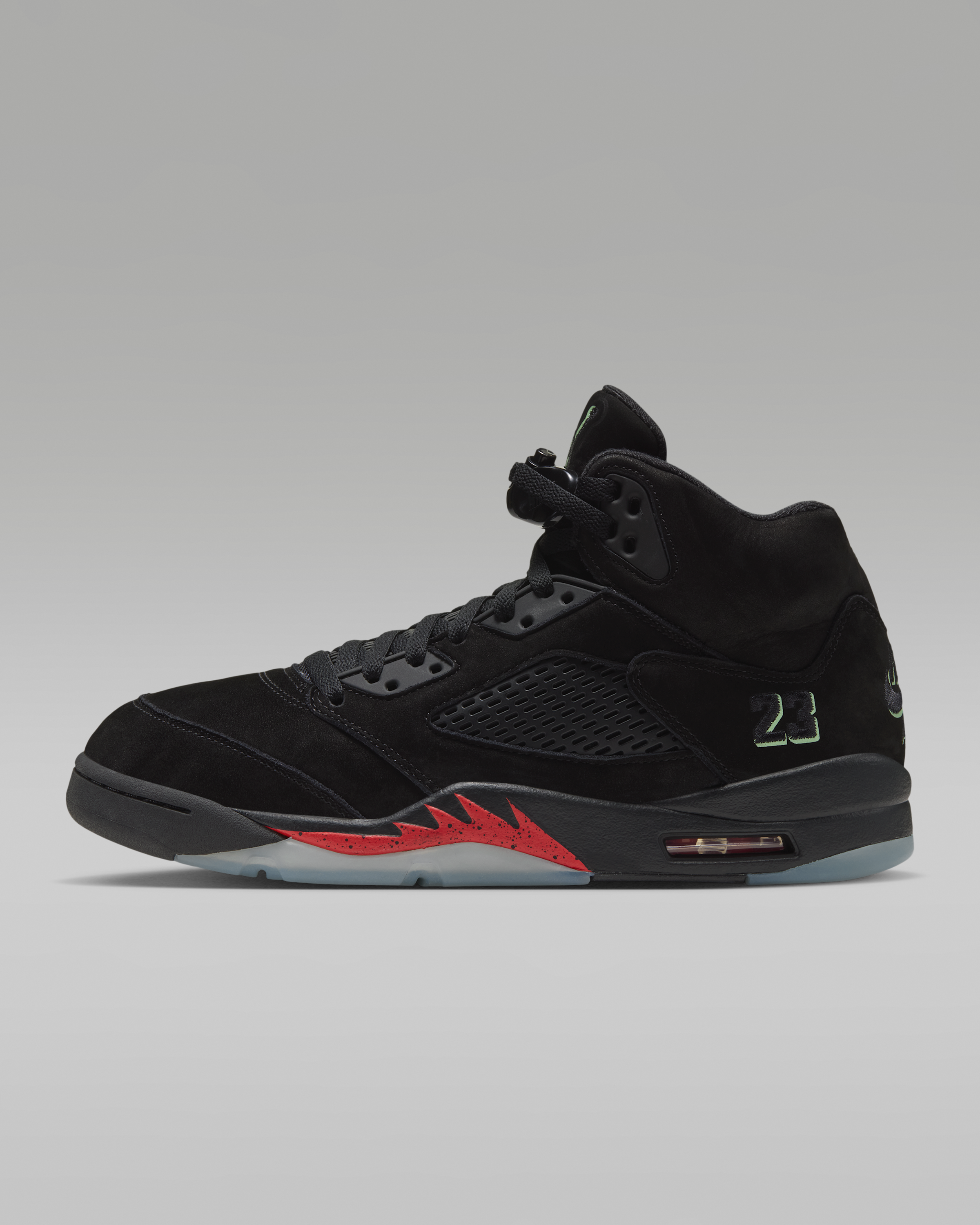 Air Jordan 5 Retro 'Halloween' Men's Shoes - Black/Picante Red/Glow In The Dark/Black - View 1