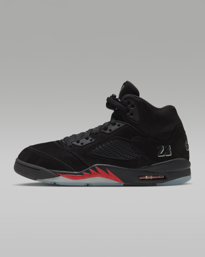 Air Jordan 5 Retro 'Halloween' Men's Shoes - Black/Picante Red/Glow In The Dark/Black - View 1