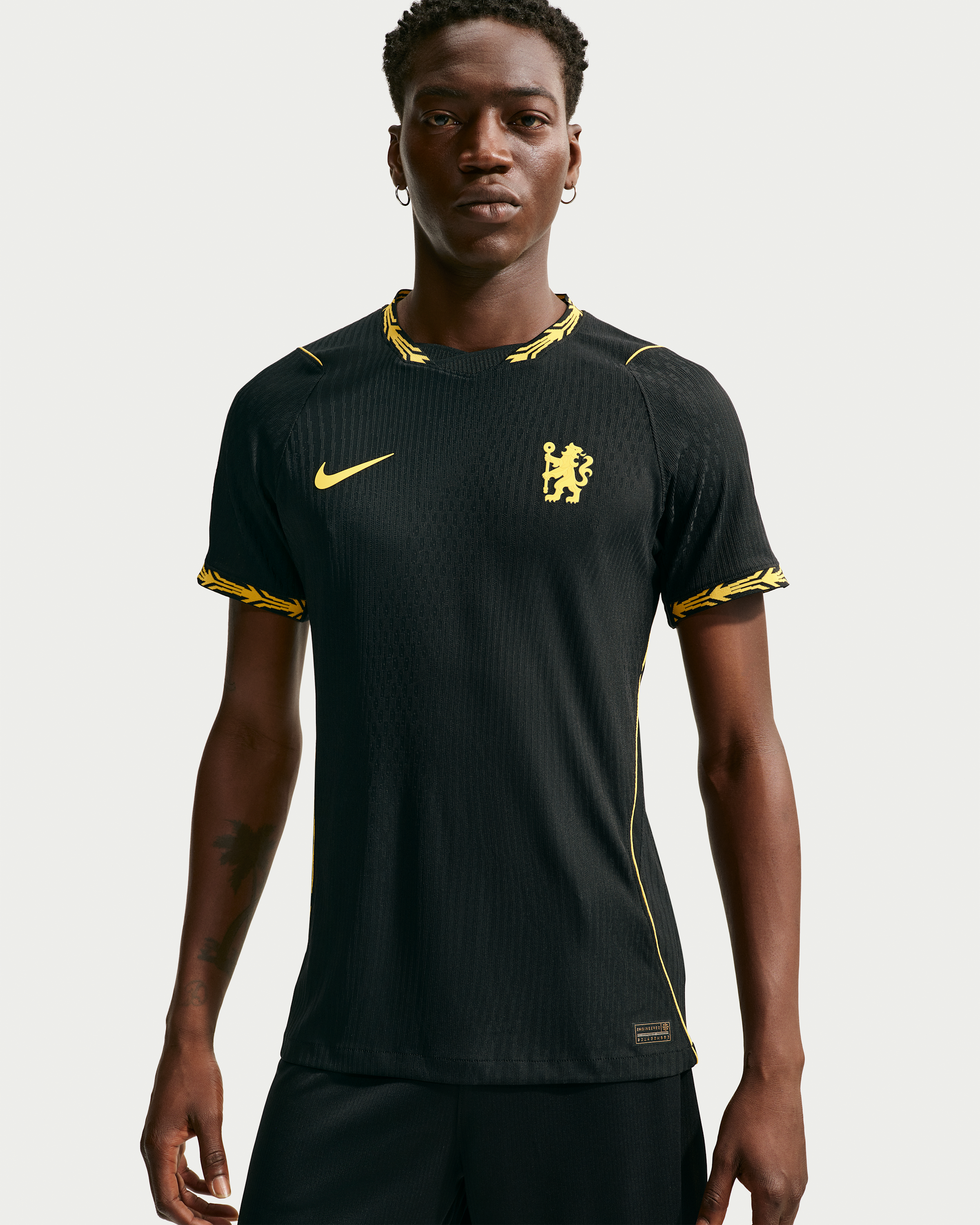 Chelsea F.C. 2026/27 Match Away Men's Nike Aero-FIT Football Authentic Shirt - Black/Midwest Gold/Midwest Gold - View 1