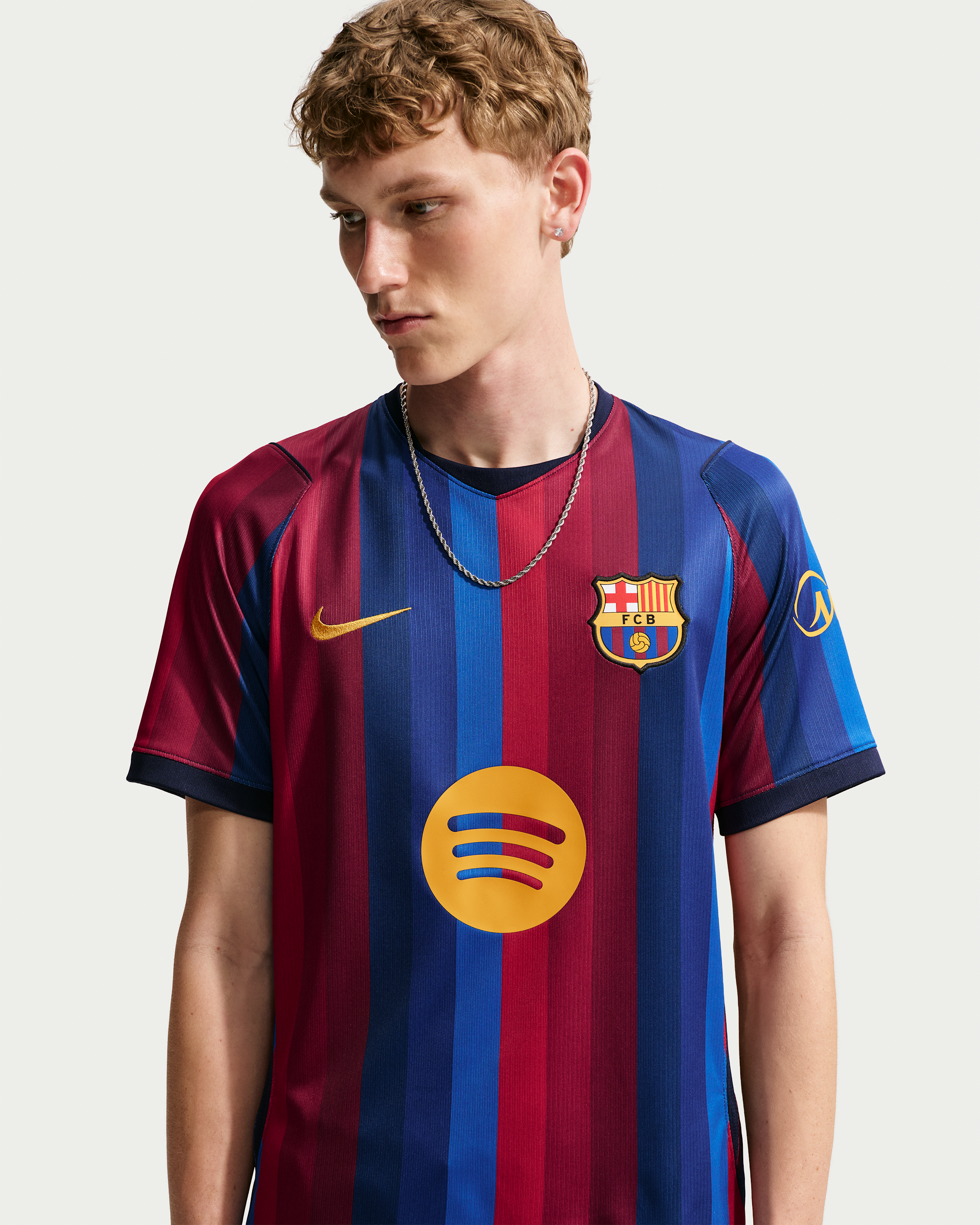 F.C. Barcelona 2026/27 Stadium Home Men's Nike Dri-FIT Football Replica Shirt - Deep Garnet/Blue Void/Blackened Blue/Mineral Yellow - View 1