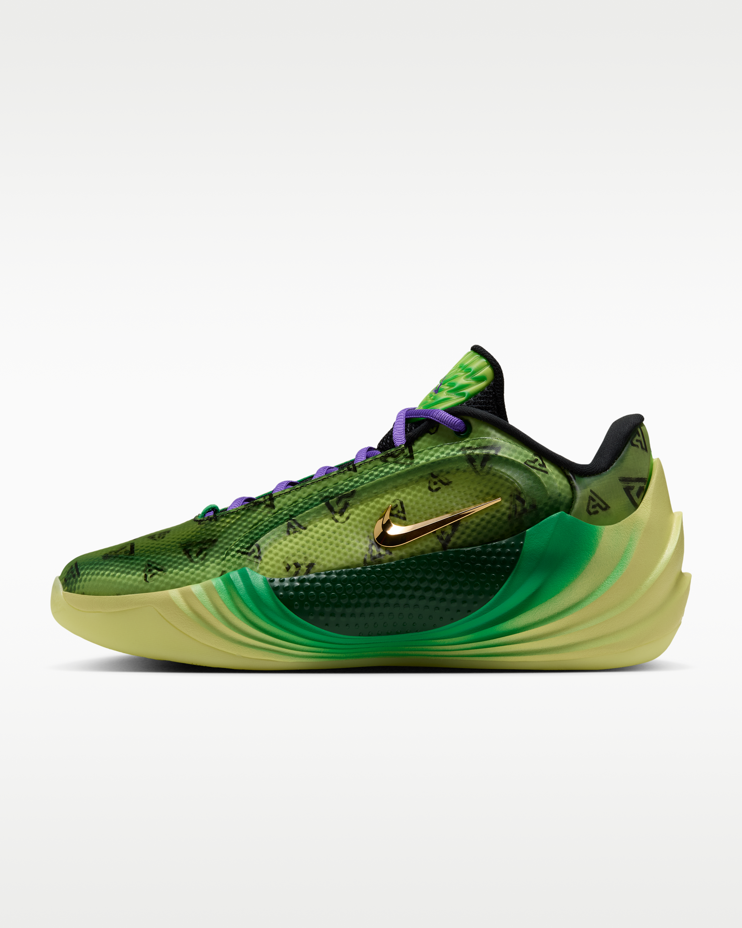 Giannis Freak 8 'Trick Question' Basketball Shoes - Gorge Green/Hyper Grape/Lucky Green/Metallic Gold - View 1