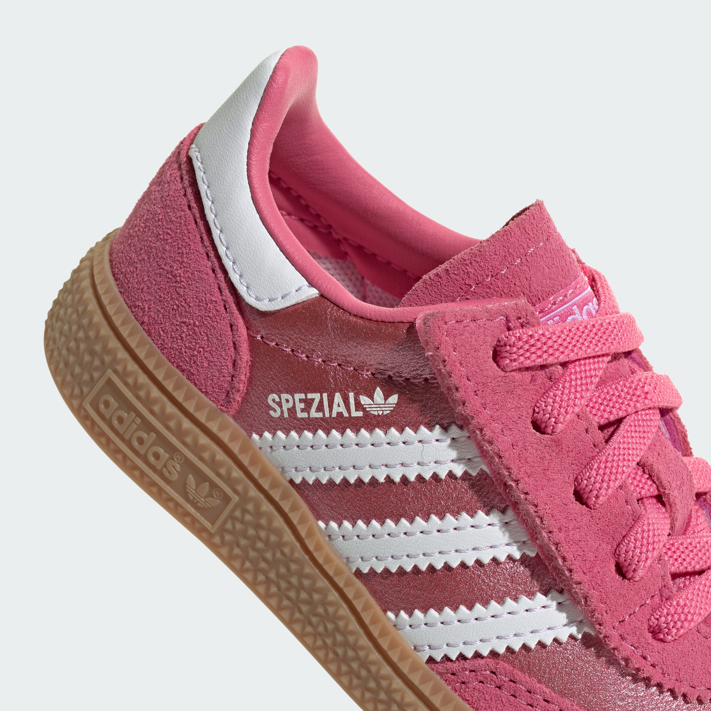 adidas HANDBALL SPEZIAL COMFORT CLOSURE ELASTIC LACE SHOES - Pink Fusion / Cloud White / Gum - View 10