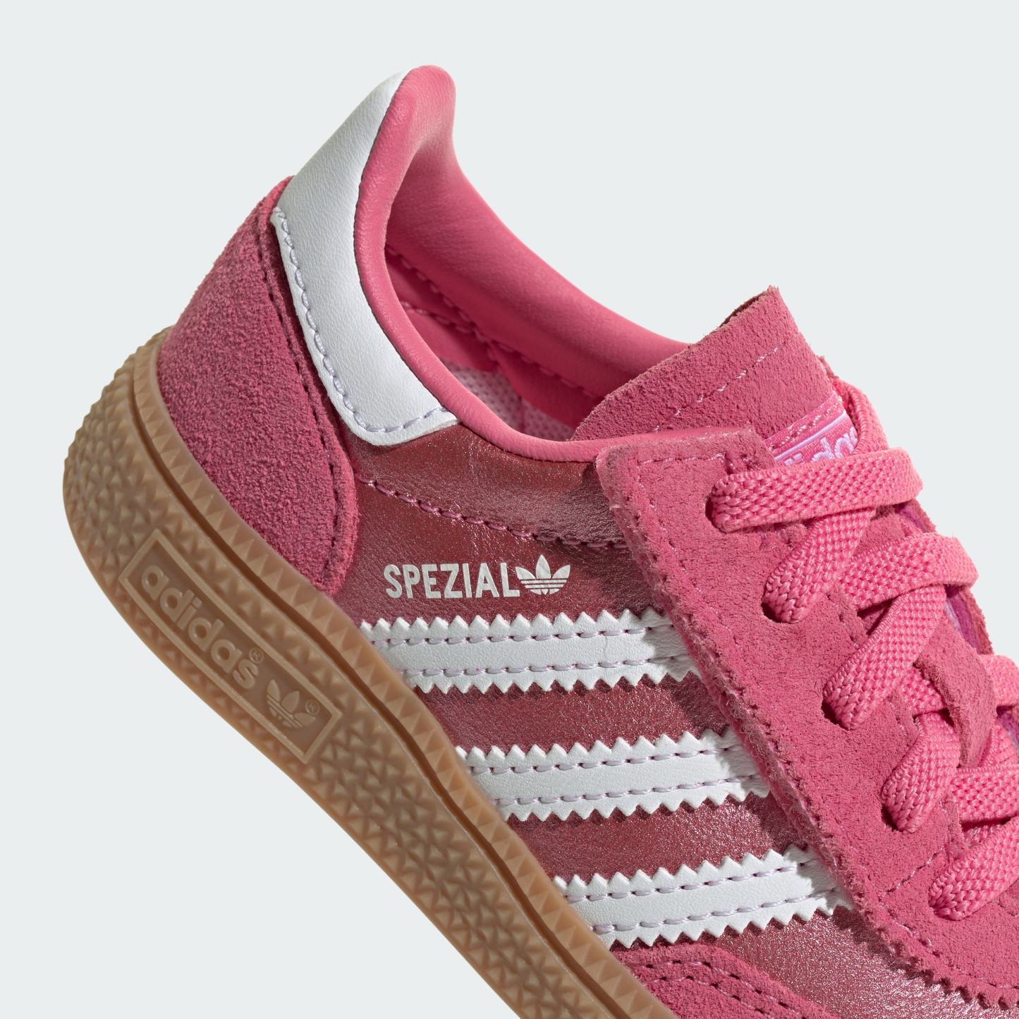adidas HANDBALL SPEZIAL COMFORT CLOSURE ELASTIC LACE SHOES - Pink Fusion / Cloud White / Gum - View 10
