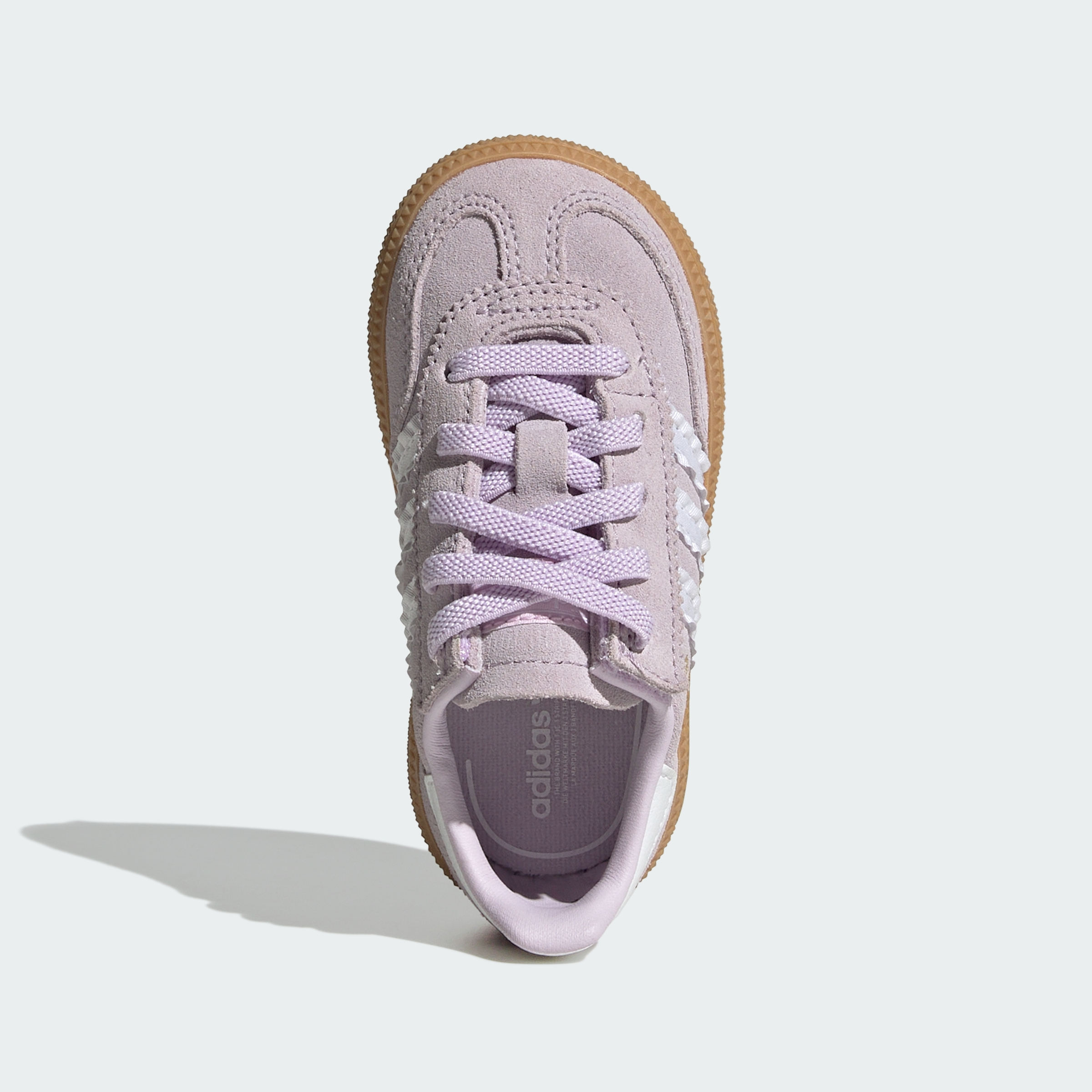 adidas HANDBALL SPEZIAL COMFORT CLOSURE ELASTIC LACE SHOES - Ice Lavender / Cloud White / Gum - View 3