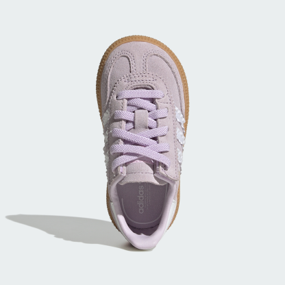 adidas HANDBALL SPEZIAL COMFORT CLOSURE ELASTIC LACE SHOES - Ice Lavender / Cloud White / Gum - View 3