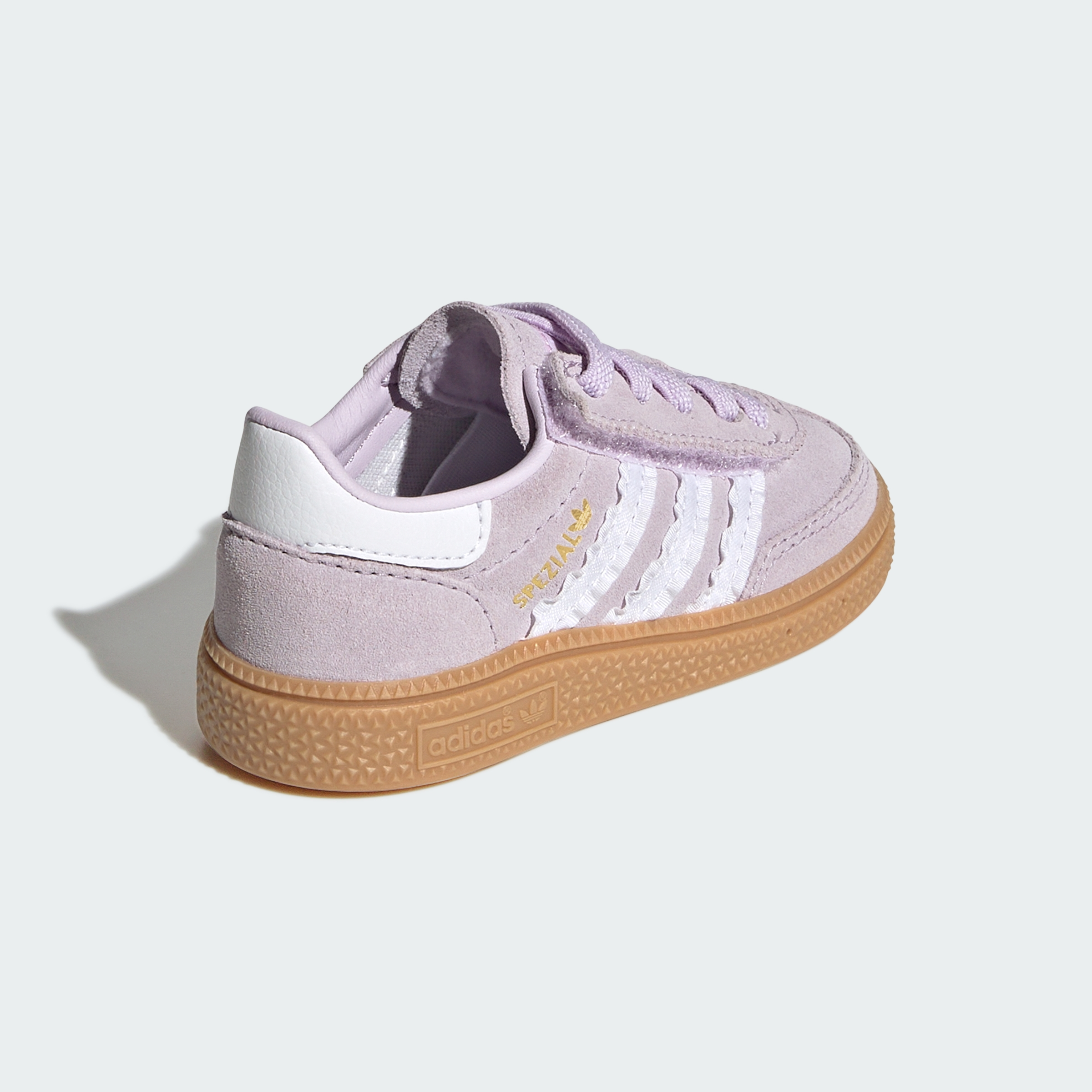 adidas HANDBALL SPEZIAL COMFORT CLOSURE ELASTIC LACE SHOES - Ice Lavender / Cloud White / Gum - View 6