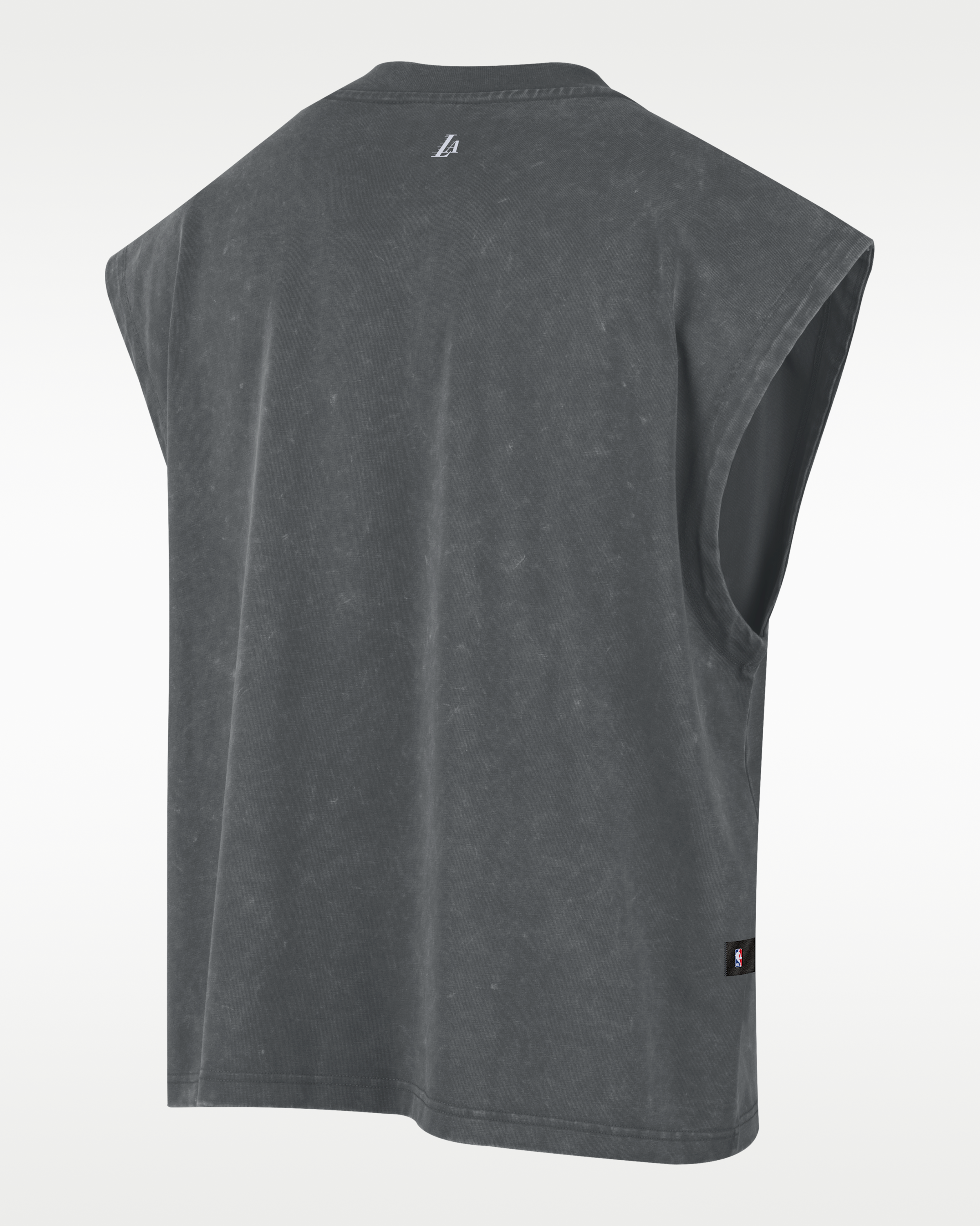Los Angeles Lakers Standard Issue Men's Nike Sleeveless Basketball Top - Iron Grey/White - View 2