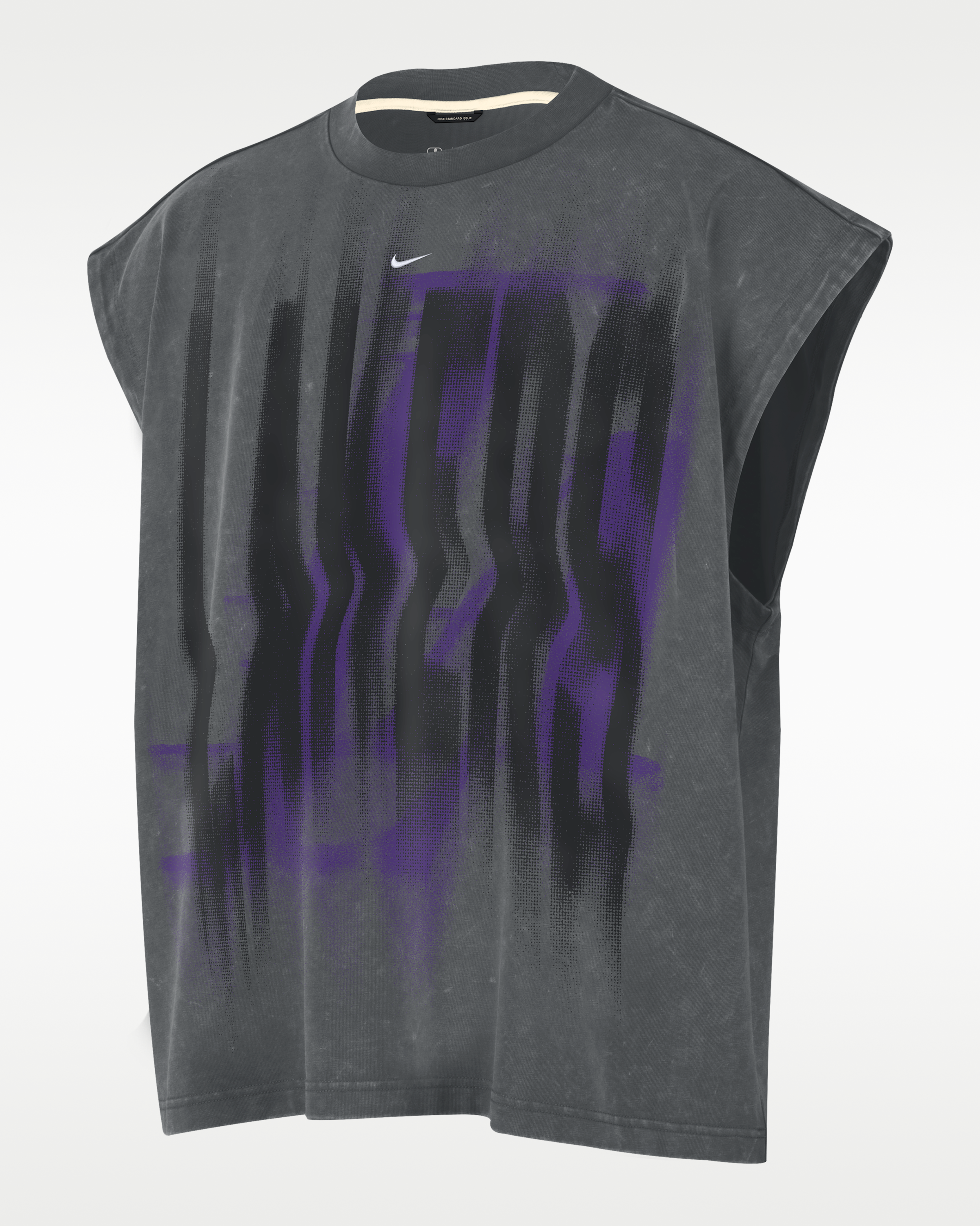 Los Angeles Lakers Standard Issue Men's Nike Sleeveless Basketball Top - Iron Grey/White - View 1
