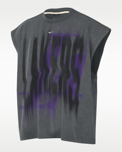 Los Angeles Lakers Standard Issue Men's Nike Sleeveless Basketball Top - Iron Grey/White - View 1