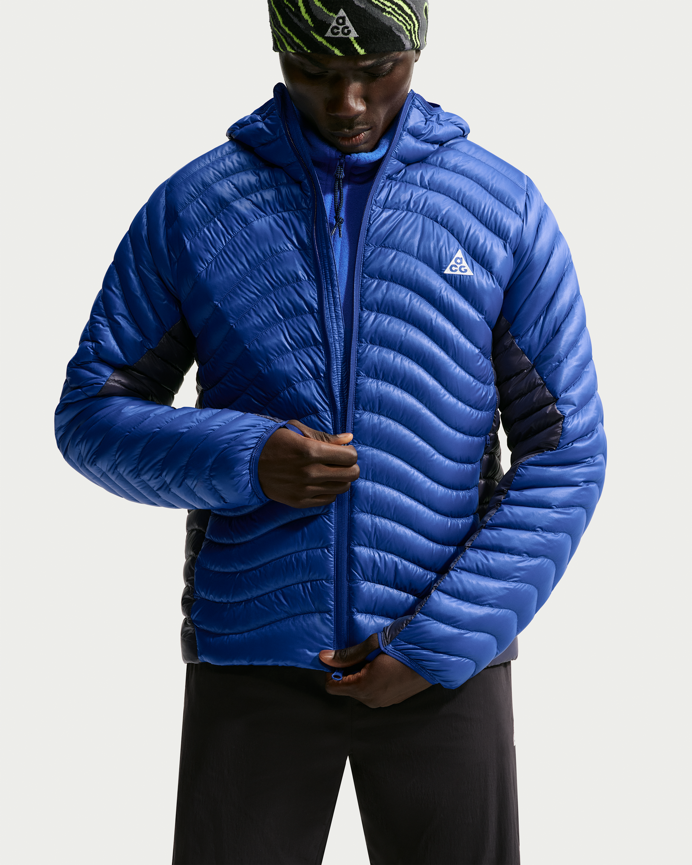 ACG Lava Flow Ultralight Men's Therma-FIT ADV Down Jacket - Old Royal/Gridiron/Game Royal/Summit White - View 1