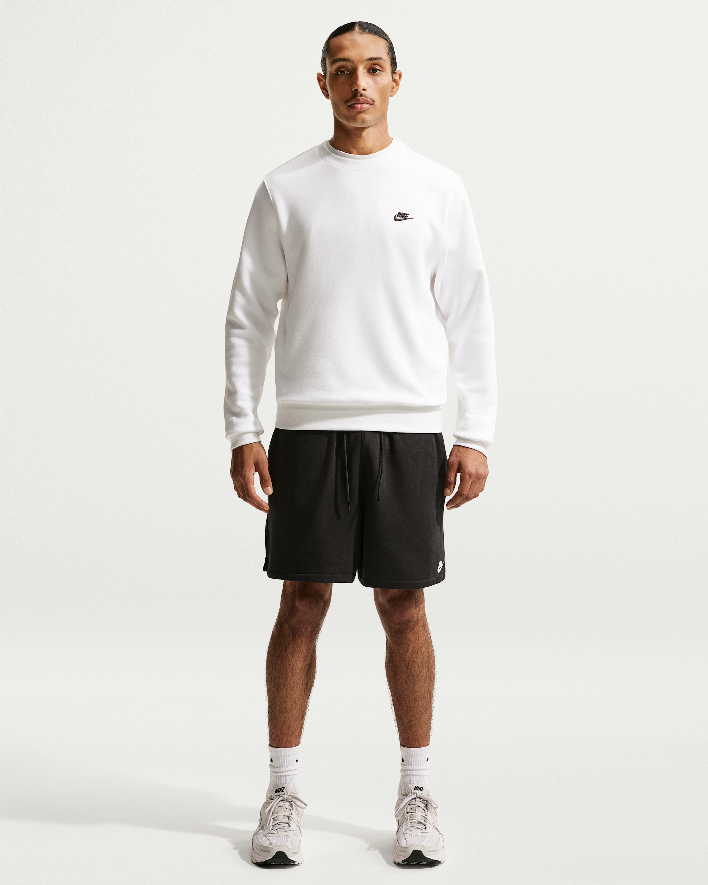 Nike Club Men's French Terry Flow Shorts - Black/Black/White - View 1