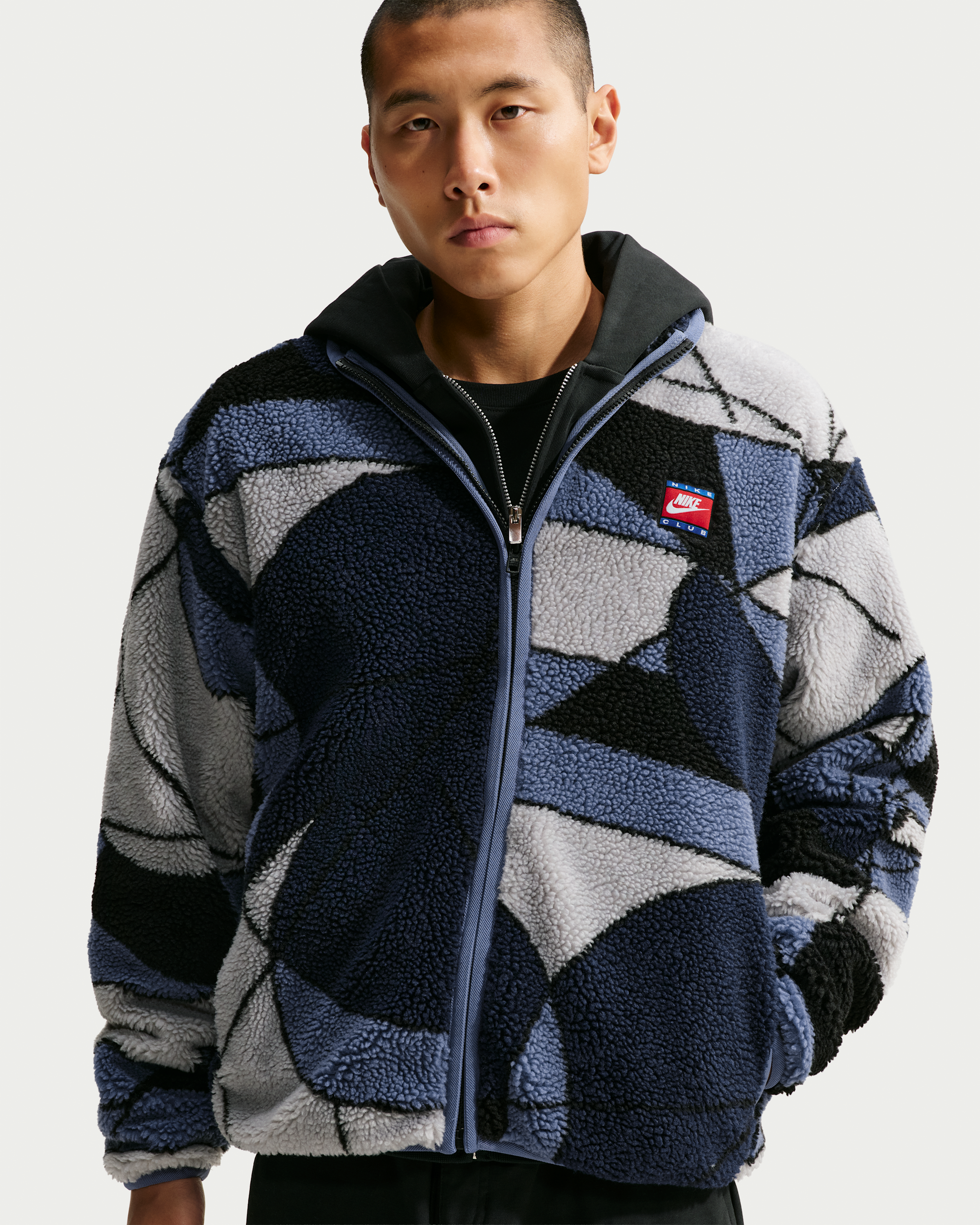 Nike Club Men's Winterized Fleece Full-Zip Jacket - Diffused Blue/Dusty Olive - View 1
