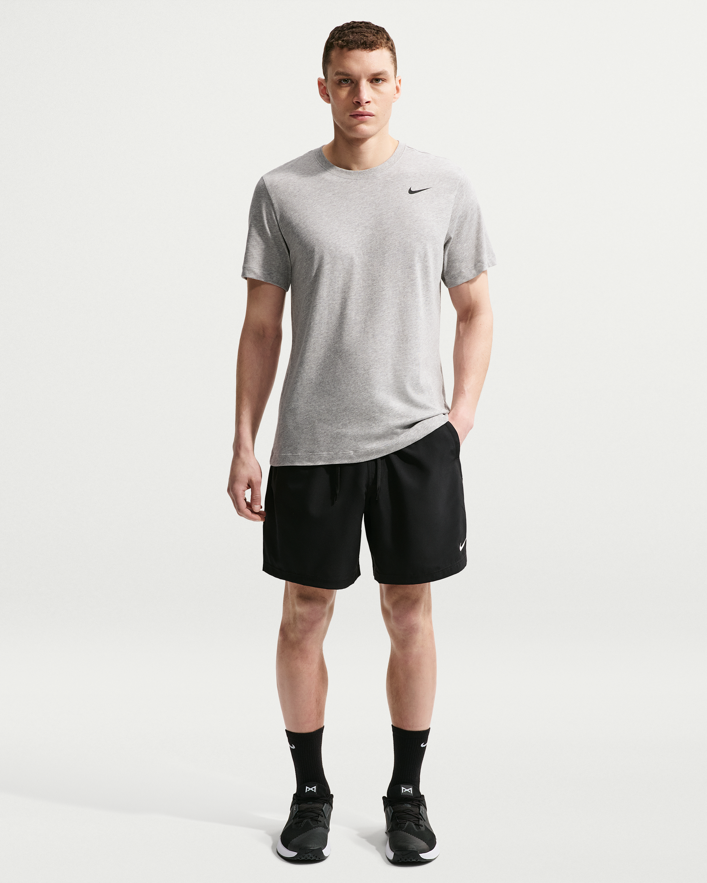 Nike Form Men's Dri-FIT 18cm (approx.) Unlined Versatile Shorts - Black/White - View 1