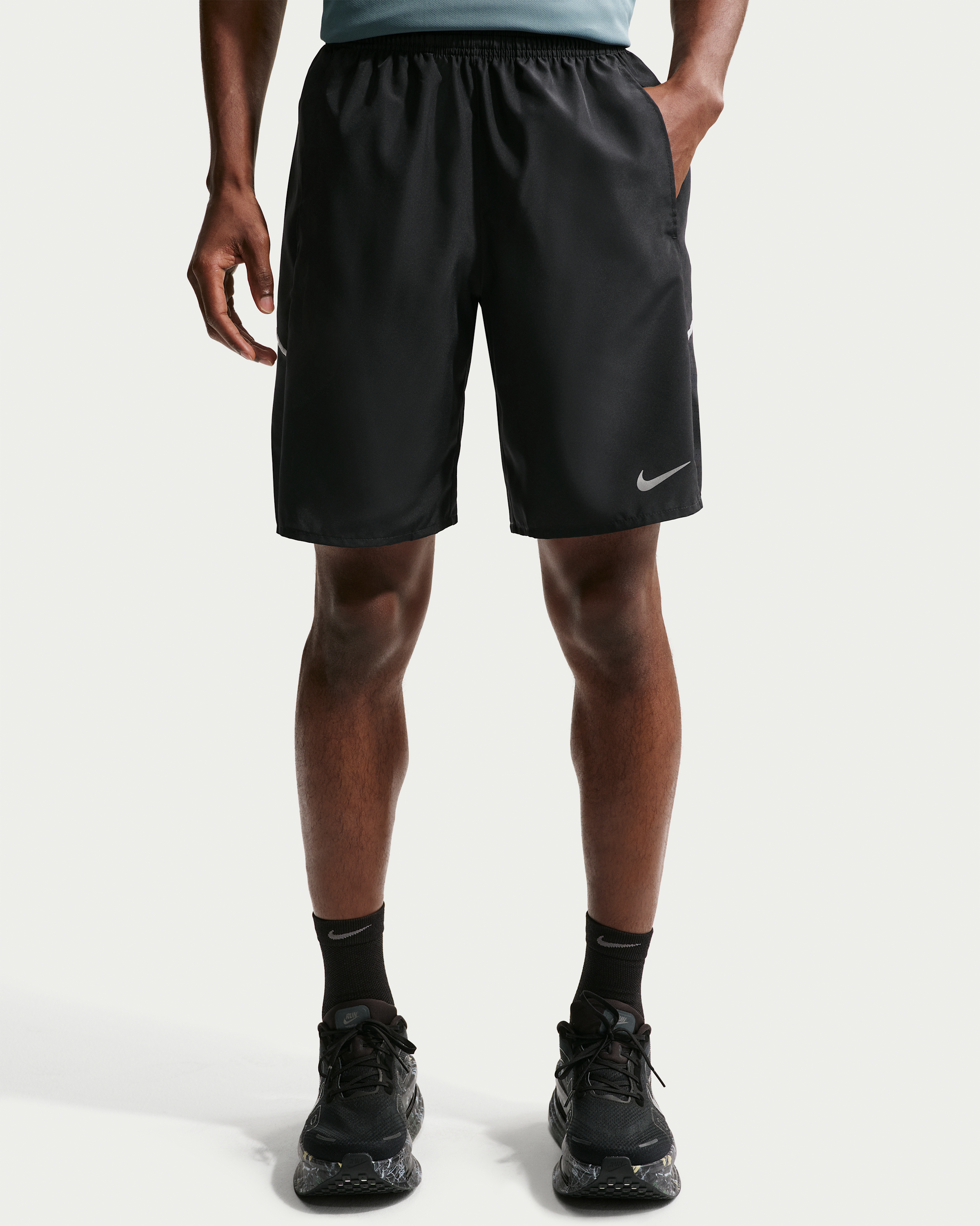 Nike Miler Men's Dri-FIT 23cm (approx.) Unlined Running Shorts - Black/Black - View 2